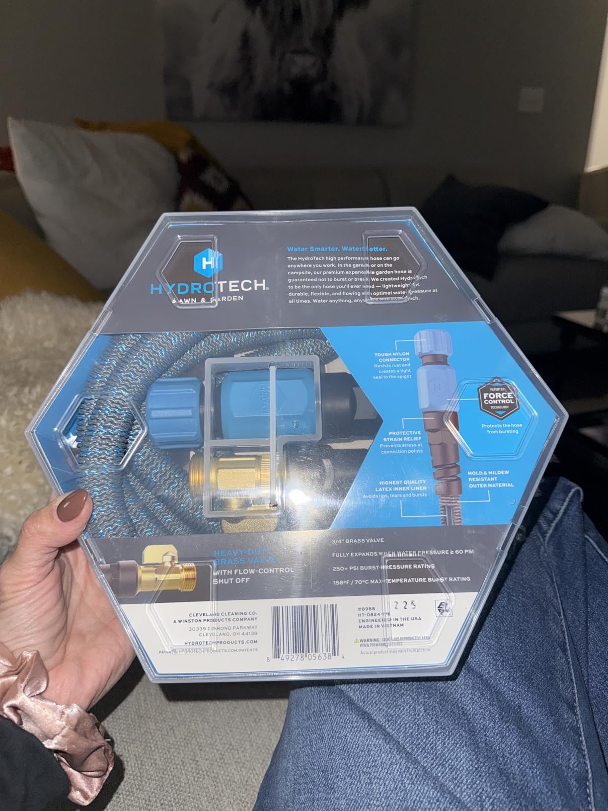 HydroTech 50 ft Expandable Burst-Proof Garden Hose, 5/8 in Diameter | Patented Force Control Technology delivers lightweight, kink-free flexibility, compact storage and dependable durability. customer photo 1