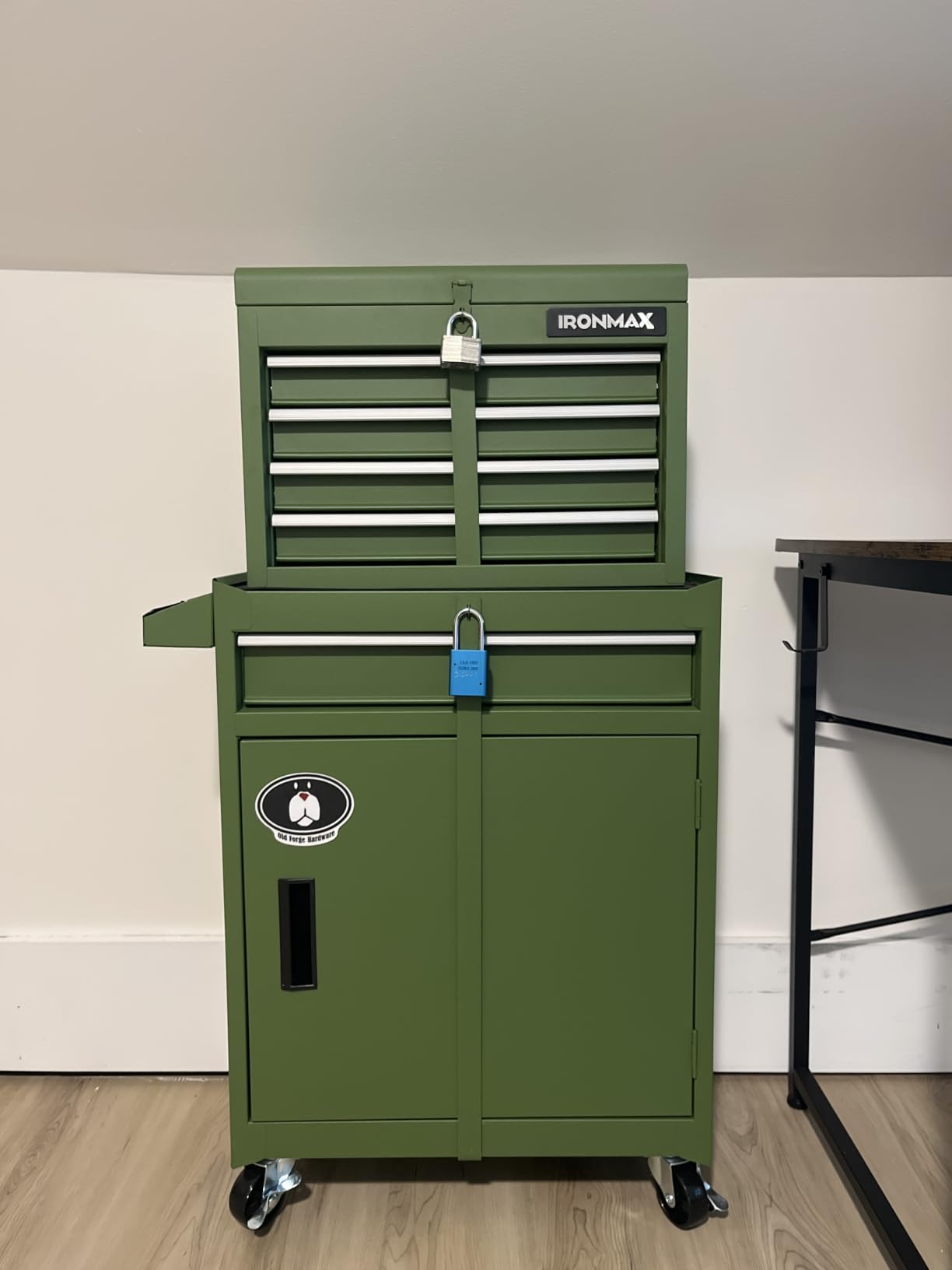 Goplus Tool Chest, 5 Drawers Rolling Tool Cabinet with Detachable Top Toolbox, Universal Lockable Wheels, Lock Bar, Protective Liner & Tool Rack, Metal Tool Storage Cart, Tool Box for Garage Workshop customer photo 2