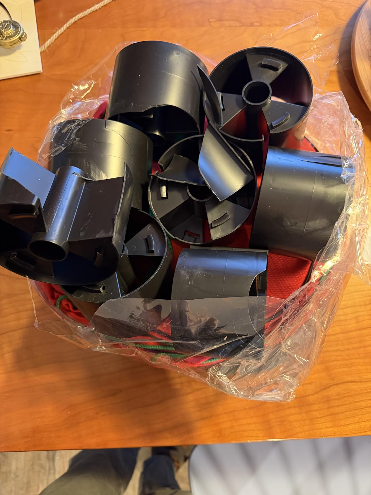 Christmas Light Storage Bag with Reels- Holds up to 750ft of Mini Lights. 600D Zipper Bag & Container for Holiday Xmas Lights. A Classic Storage Solution!(2, RED) customer photo 2