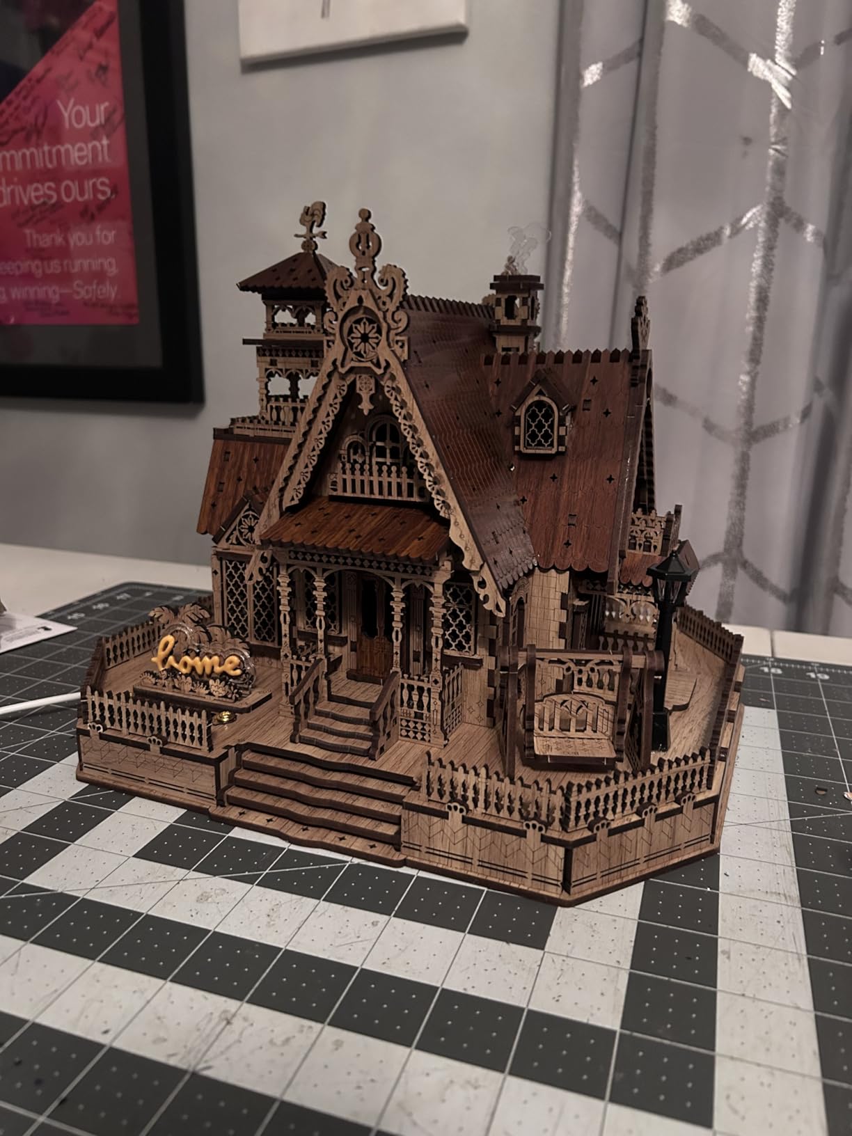 FUNPOLA 3D Wood Puzzle Countryside Cottage Model - DIY Miniature Building Kit with Spark LED Lights - Craft Rural Architecture Home Decor Gift for Adults customer photo 1