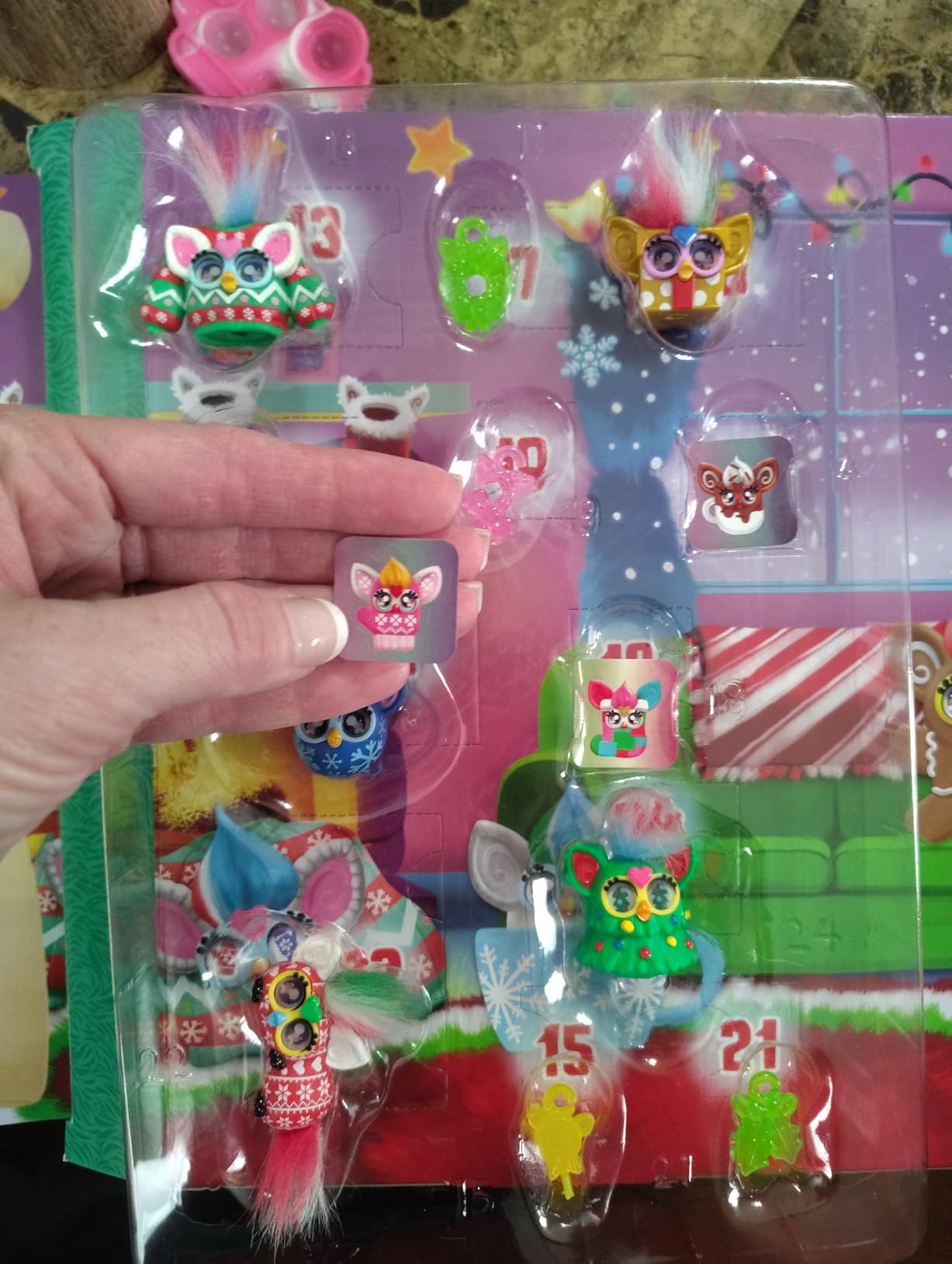 FURBY Minis Advent Calendar for Kids 6 Years and Up, 24 Days of Surprise Holiday Toys with 1-Inch Figures, Stickers & Fun Accessories customer photo 2