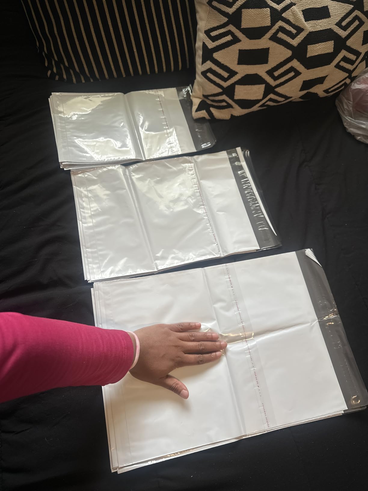 Shipping Bags (30 Pack) with Label Pouch - 8x12, 10x14 & 12x16 - Poly Mailers for Clothes, Self-Seal Plastic Mailing Envelopes - Tear & Water-Resistant Packaging Bags for Clothing, Not Padded customer photo 1