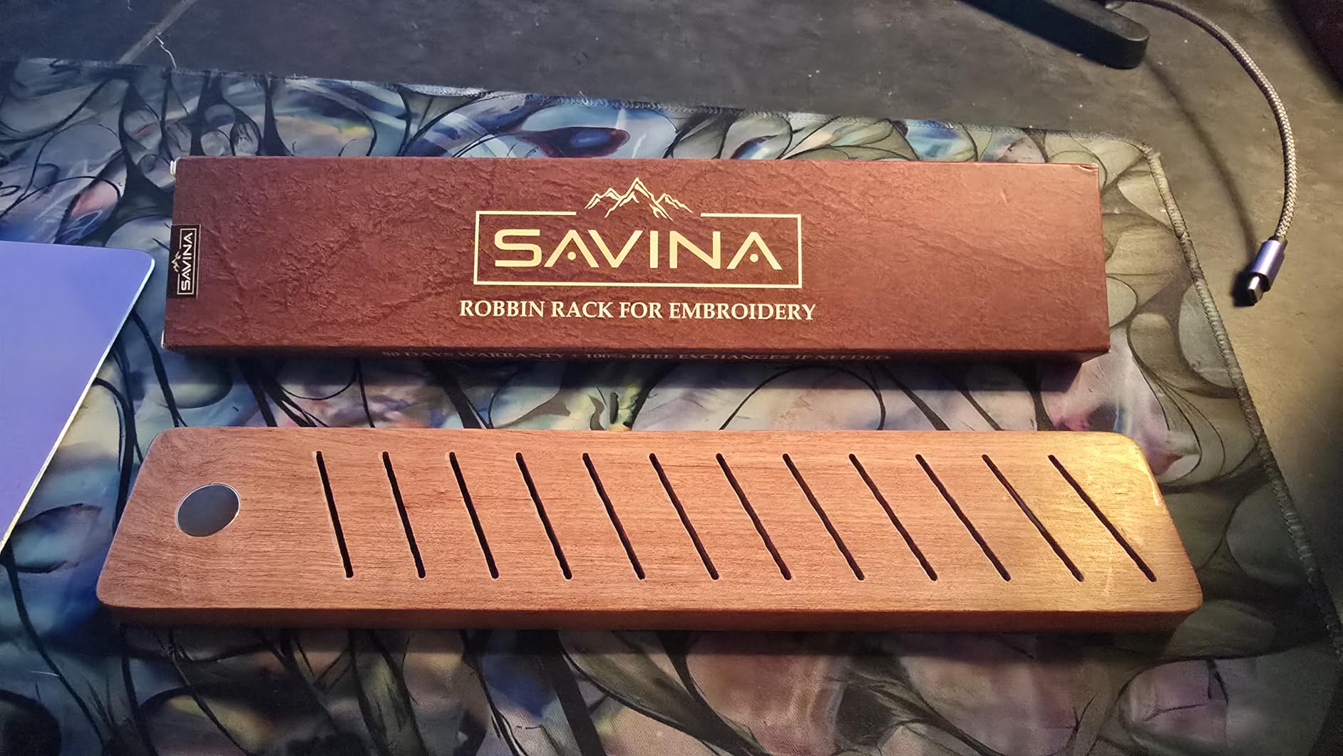 Savina Hardwood Bobbin Rack Organizer, 12-Slot Magnetic Spool Holder for Embroidery Floss, Sewing Thread Boards, Cross Stitch Storage (Wooden Thread Organizer ONLY) customer photo 2
