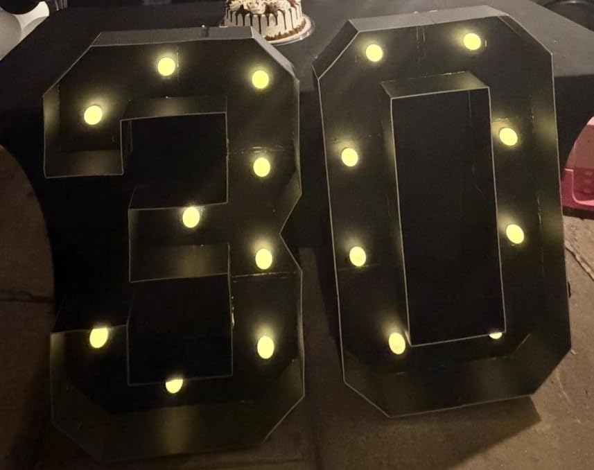 4FT Marquee Light Up Letters, Black Large Letter A Party Decorations | LED Marquee Letters 4 Feet Tall, Black Giant Mosaic Letters Gift for Boys Men Birthday Anniversary Wedding Decoration customer photo 2