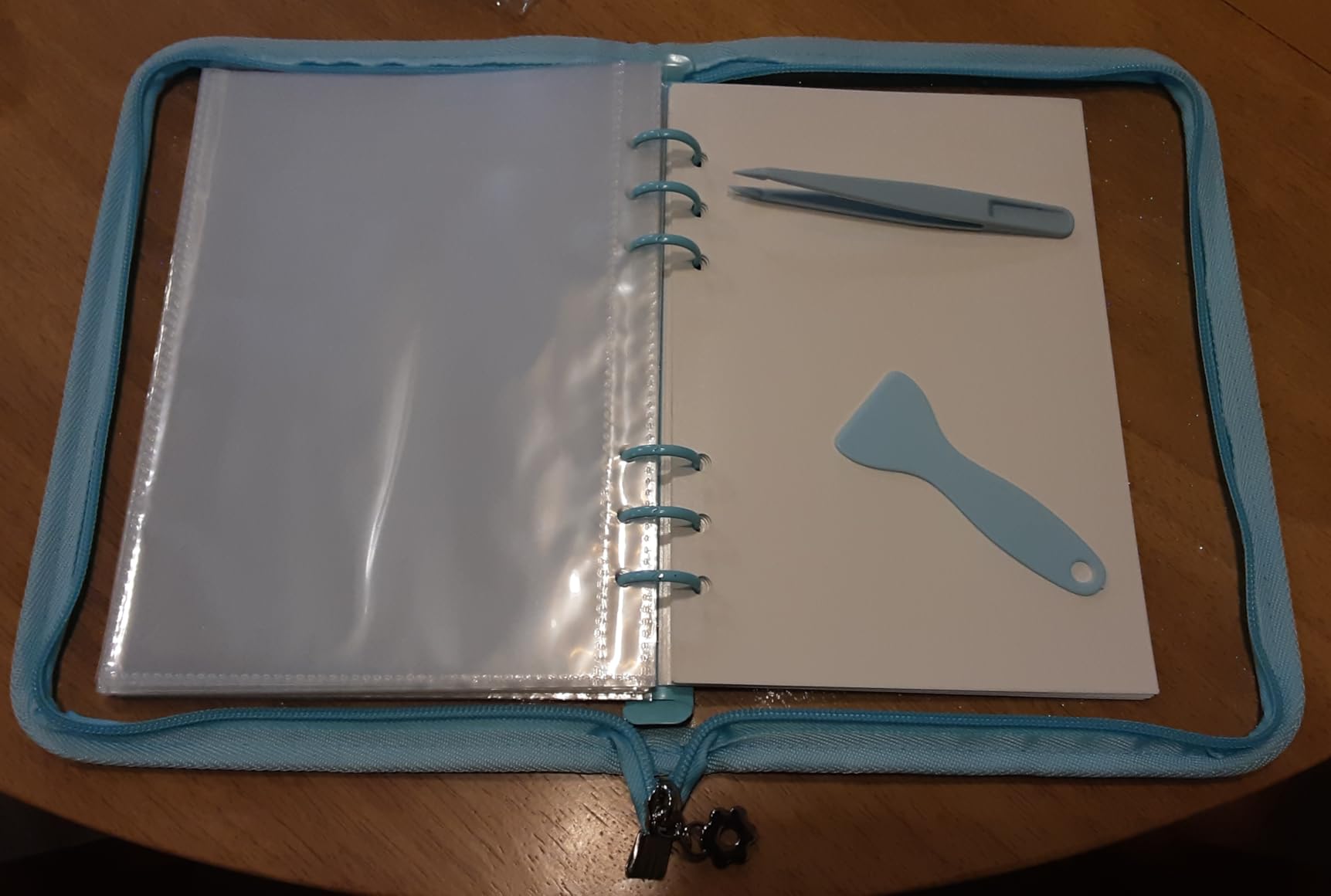Mlife Sticker Organizer Binder Sticker Storage Organizer Reusable Sticker Book Collecting Album A5 Sticker Collecting Book Clear Sticker Binder Album with Blank Release Paper, Tweezer & Spatula(Black) customer photo 2
