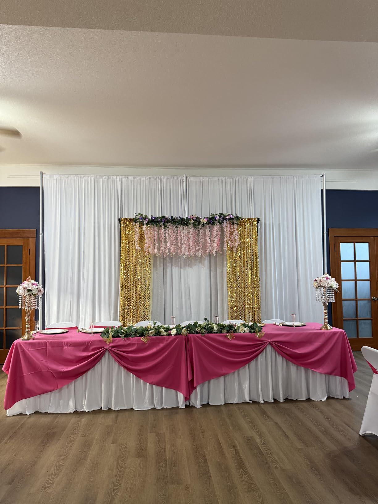 SLOW DOLPHIN 20 x 10ft Pipe and Drape Photo Studio Backdrop Stand Kit, Heavy Duty Adjustable Frame Backdrop Stand with Carry Bag for Event, Birthday Party, displays and Wedding Decoration customer photo 1