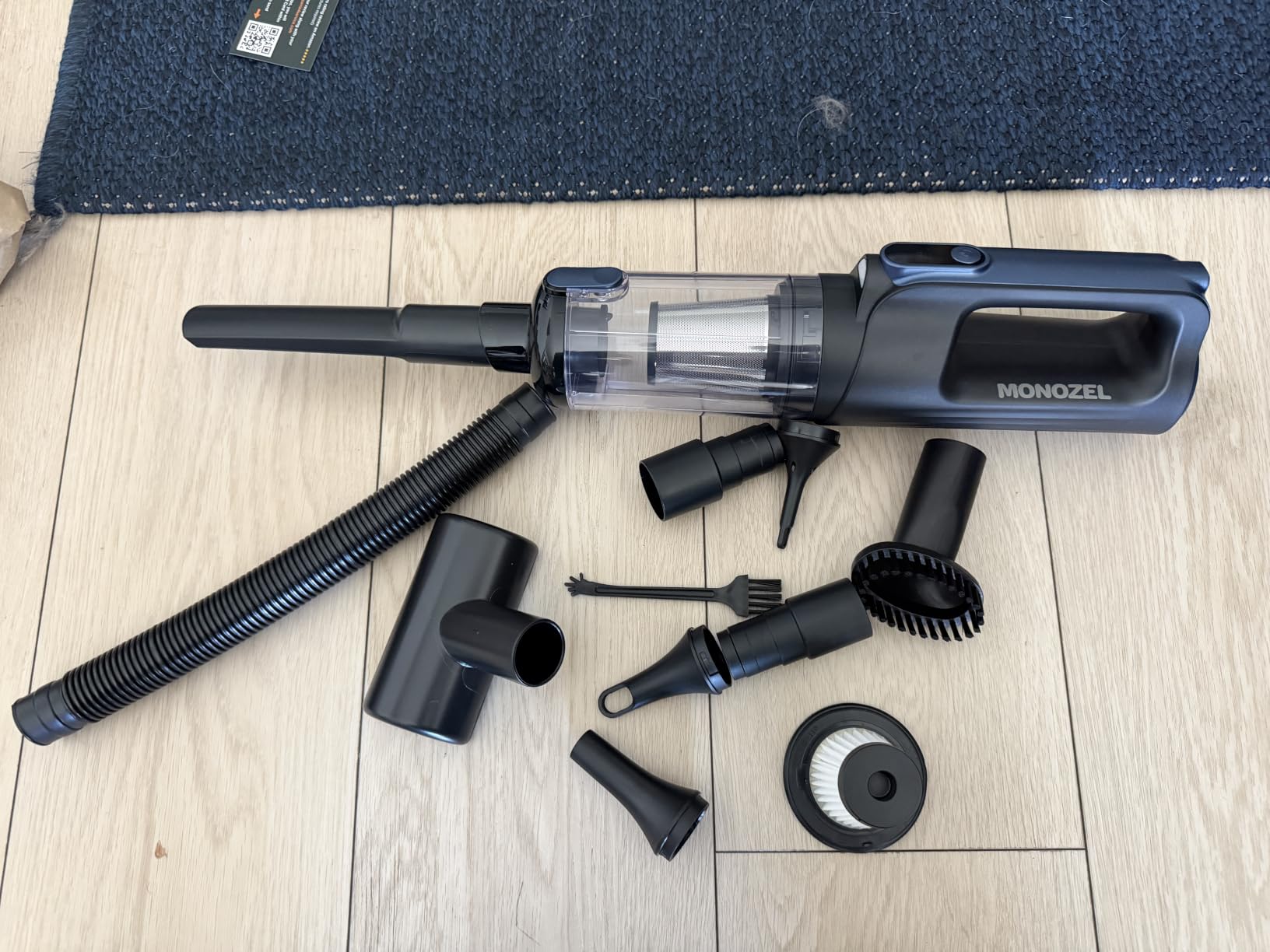 MONOZEL Car Vacuum Portable Cordless, 18000Pa 2 in 1 Vacuum Cleaner&Air Duster, 130W Brushless Motor Handheld Vacuum Cordless with 7800mAh Battery, LED Light, Multi-Nozzles for Car, Home, Office, Pet customer photo 2