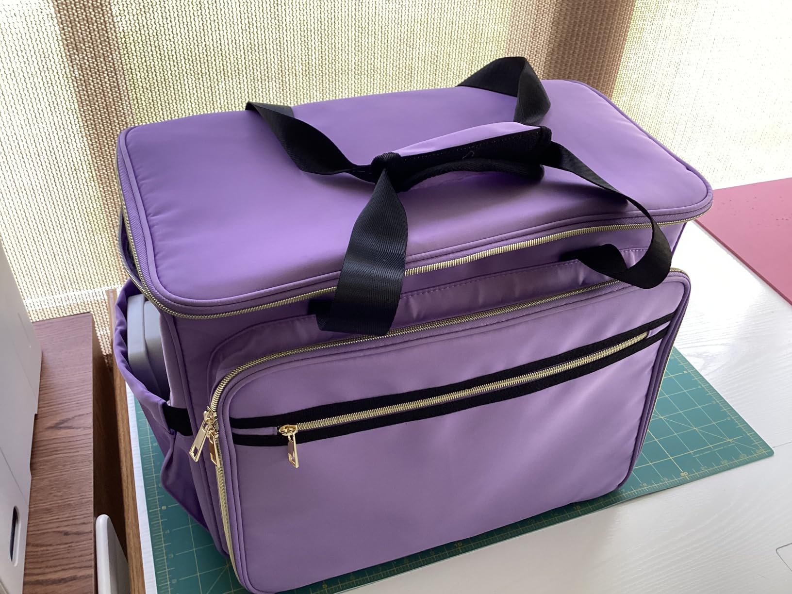 Anitor Sewing Machine Carrying Case with Removable Bottom Padding | Sewing Machine Bag Fits for Singer, Brother, Janome, Most Standard Sewing Machines, Sewing Accessories, Purple customer photo 2