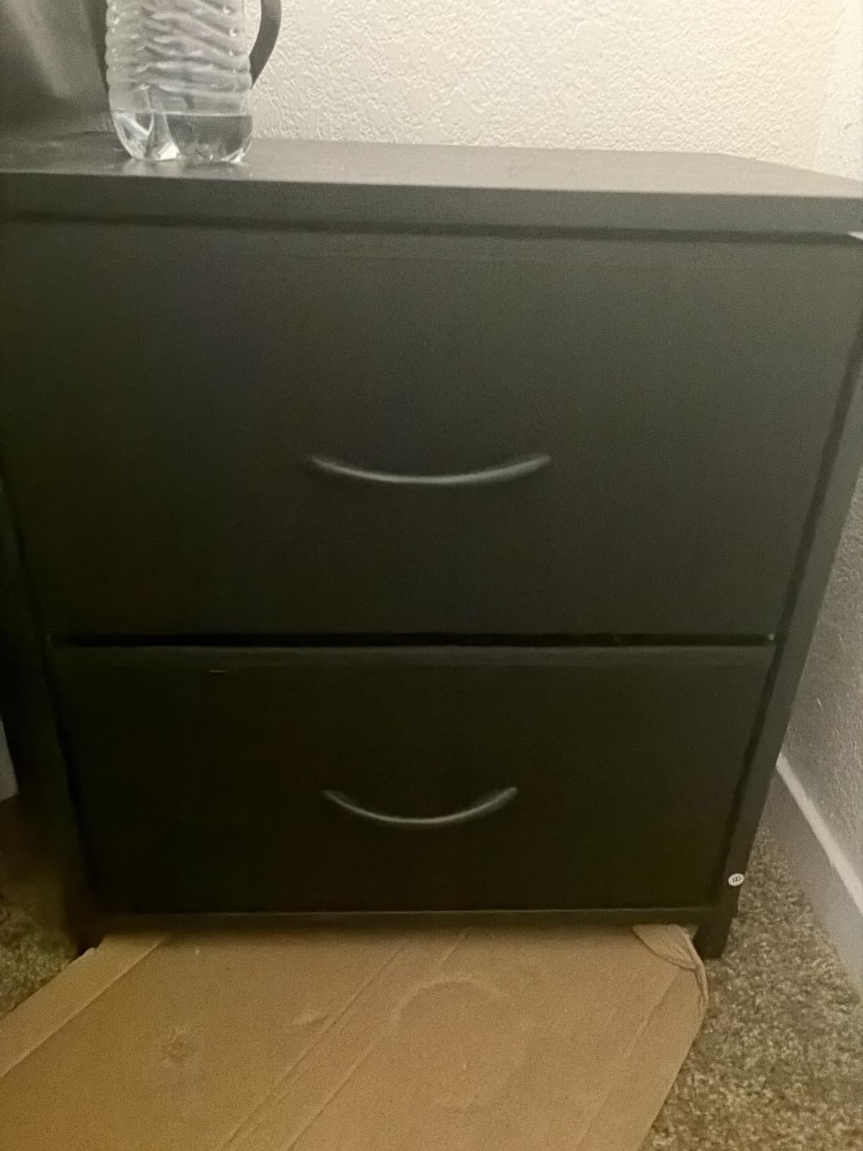 DUMOS Nightstand Small Dresser with 2 Fabric Drawers, Bedroom End Table | Kids Bedside Storage Furniture for 20 inch Tall Night Stand for Closet, Dorm, White customer photo 1