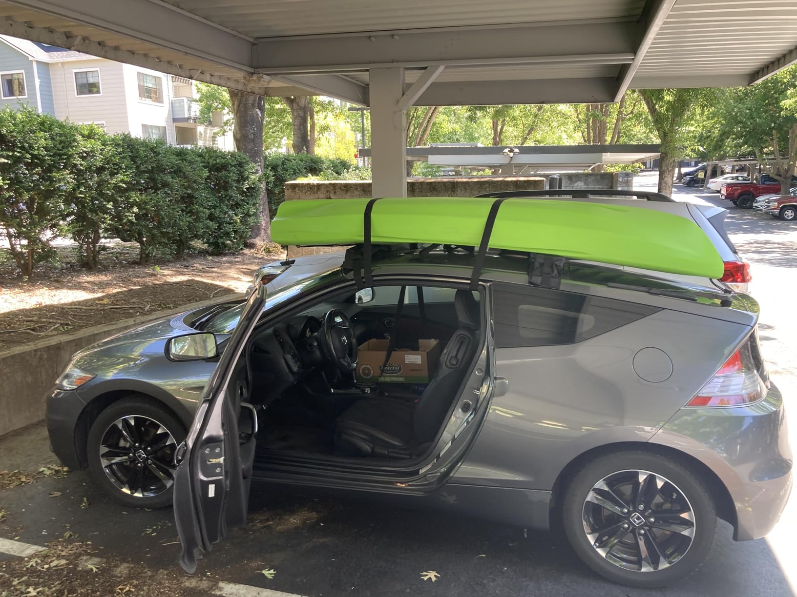 Abahub Kayak Roof Rack Soft Roof Rack Pads for Car Kayak Surfboard | Universal soft roof rack for kayak & surfboard, with 2 Tie Down Straps, 2 Tie Down Ropes, 2 Hood Loops and Storage Bag customer photo 1