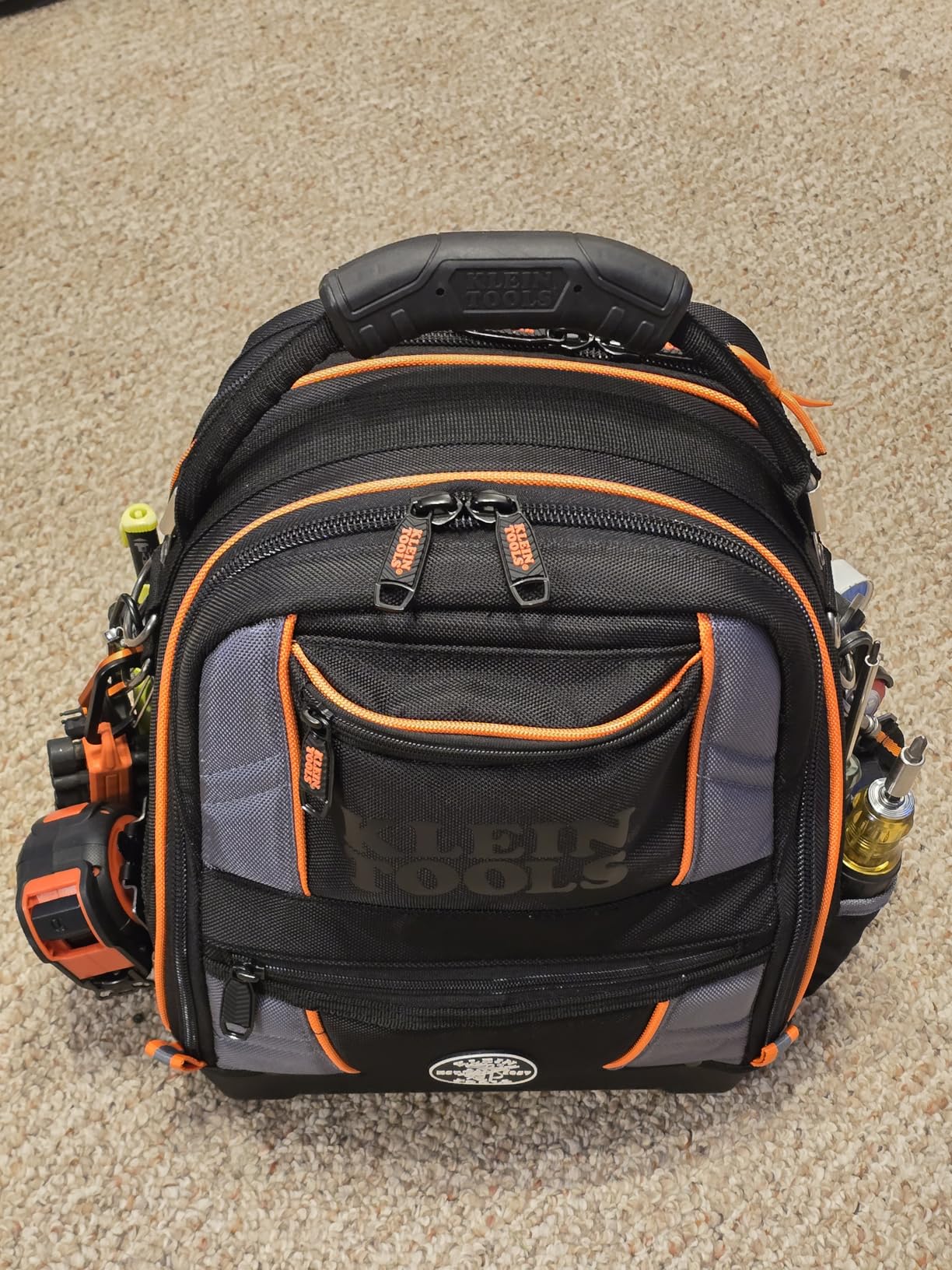 Klein Tools 62482 Tool Backpack, Tool-Station Pro Heavy-Duty Organizer with 27 Pockets, Large Interior, Molded Bottom, Electrician Tool Bag customer photo 1