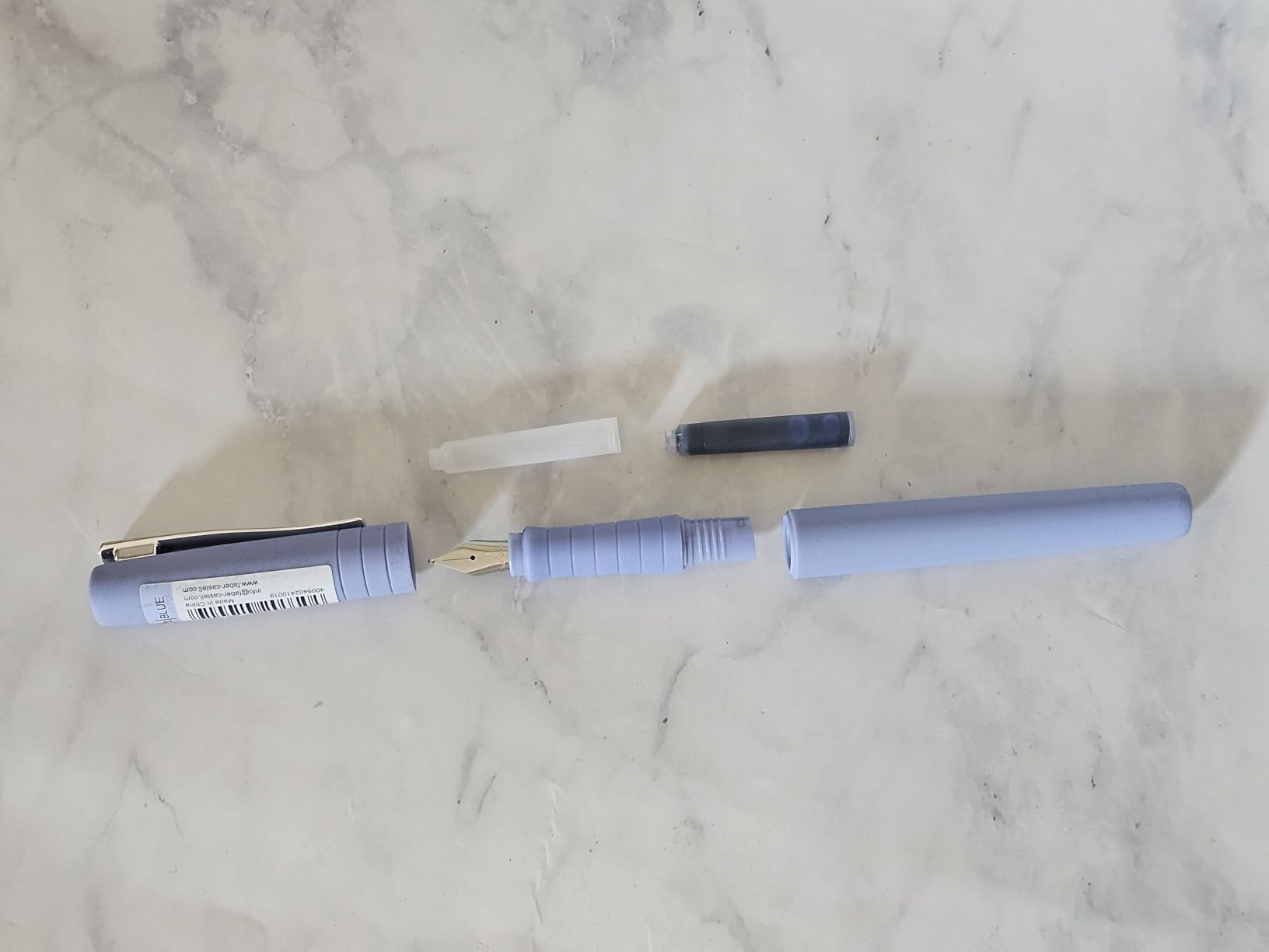 Faber-Castell Poly Pen Fountain and Ballpoint Pen Gift Set - Pale Iris: Fountain Pen Set with Broad Nib & Smooth Ballpoint Pen, Ergonomic Grip, Great for Journaling & Calligraphy (2 Count) customer photo 2