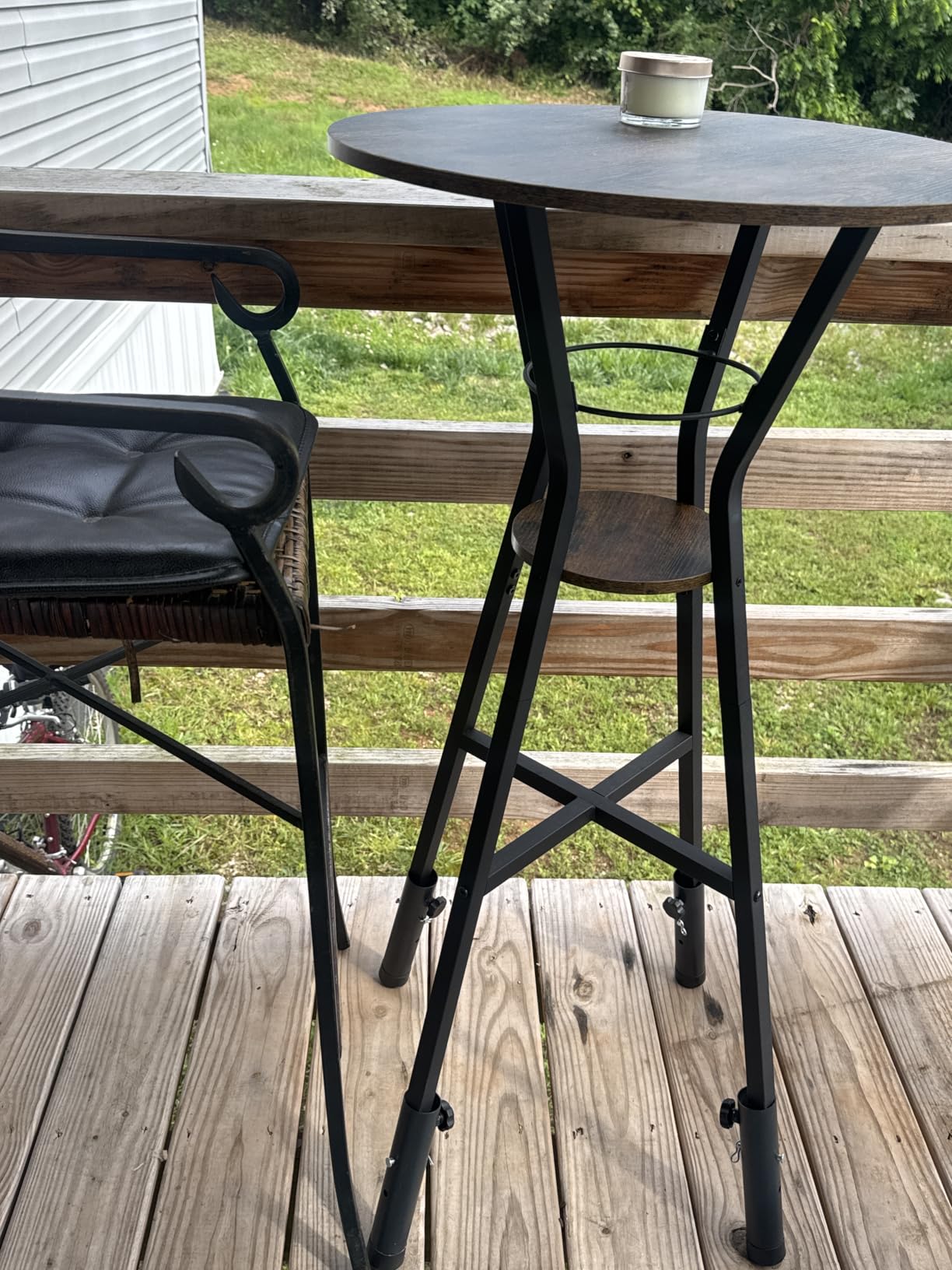 YATINEY Bar Table, 2-Tier Round High Top Table, Pub Table, Home Bar Counter Height, Bistro Tables, for Kitchen, Living Room, Meeting Room, Pub, Black BT03BB customer photo 1