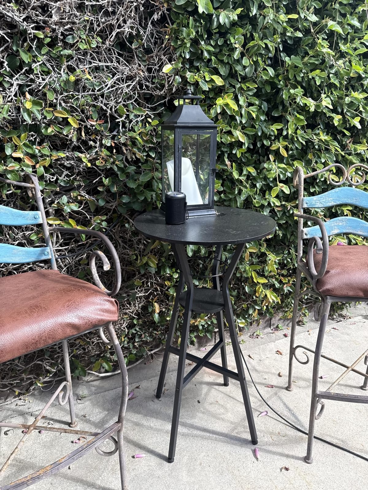 YATINEY Bar Table, 2-Tier Round High Top Table, Pub Table, Home Bar Counter Height, Bistro Tables, for Kitchen, Living Room, Meeting Room, Pub, Black BT03BB customer photo 2