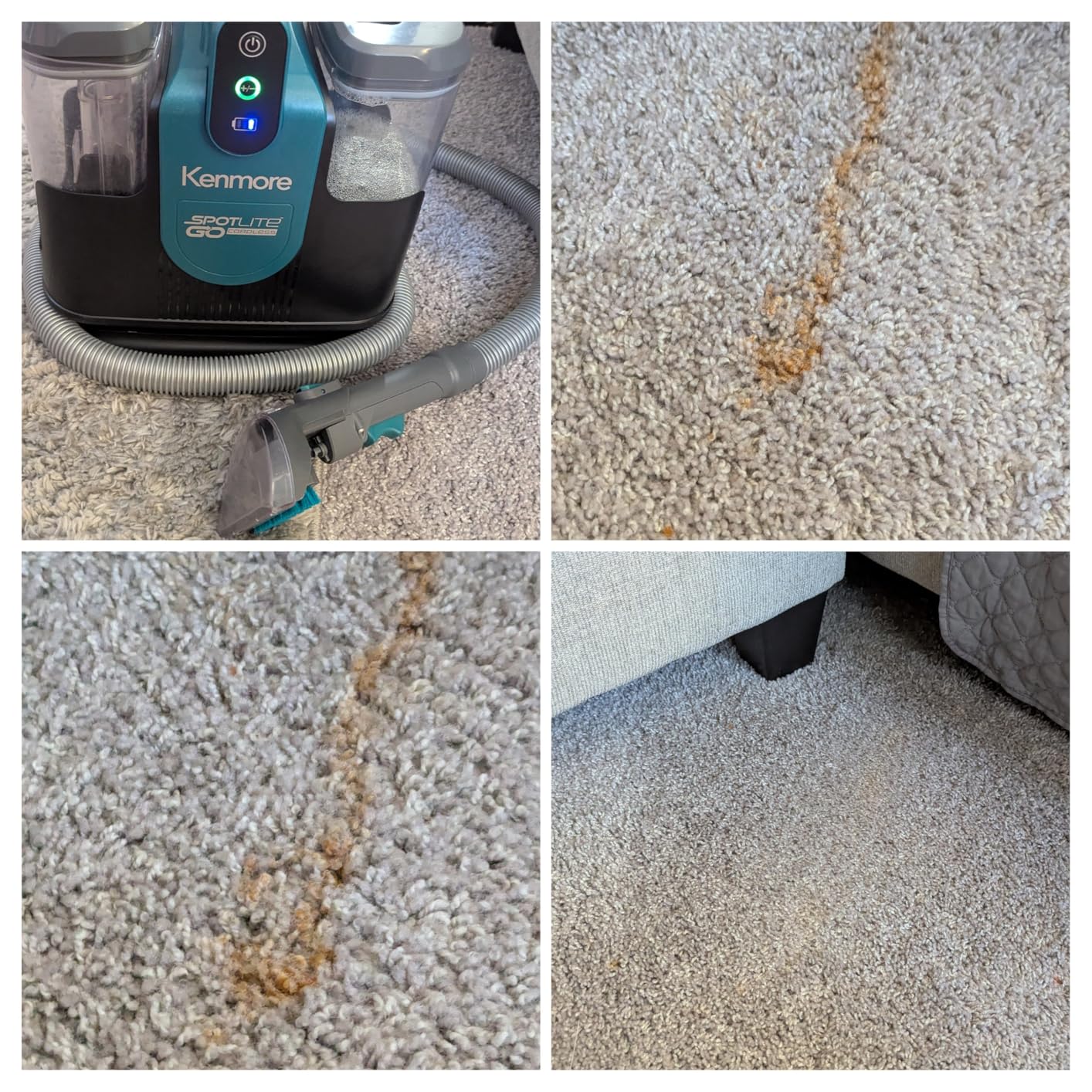 Kenmore 24V Cordless Portable Carpet & Upholstery Spot Cleaner Machine | 16Kpa Power Suction, 55Mins Runtime with Hose Cleaning Tool for Car, Pets, Area Rugs & Couches - KW1090 customer photo 2