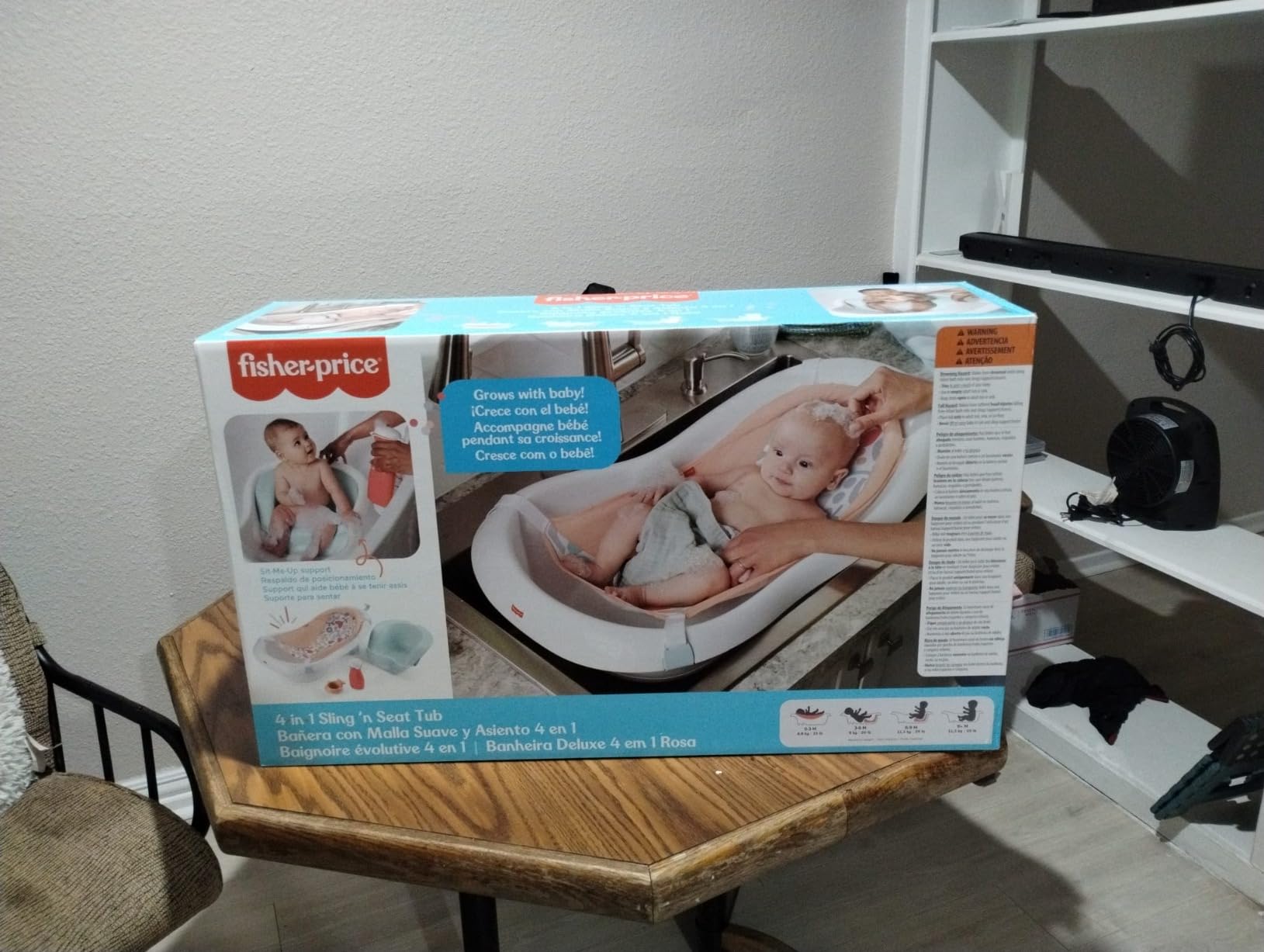 Fisher-Price Baby to Toddler Bath 4-in-1 Sling 'N Seat Tub with Removable Infant Support and 2 Toys, Pacific Pebble customer photo 1