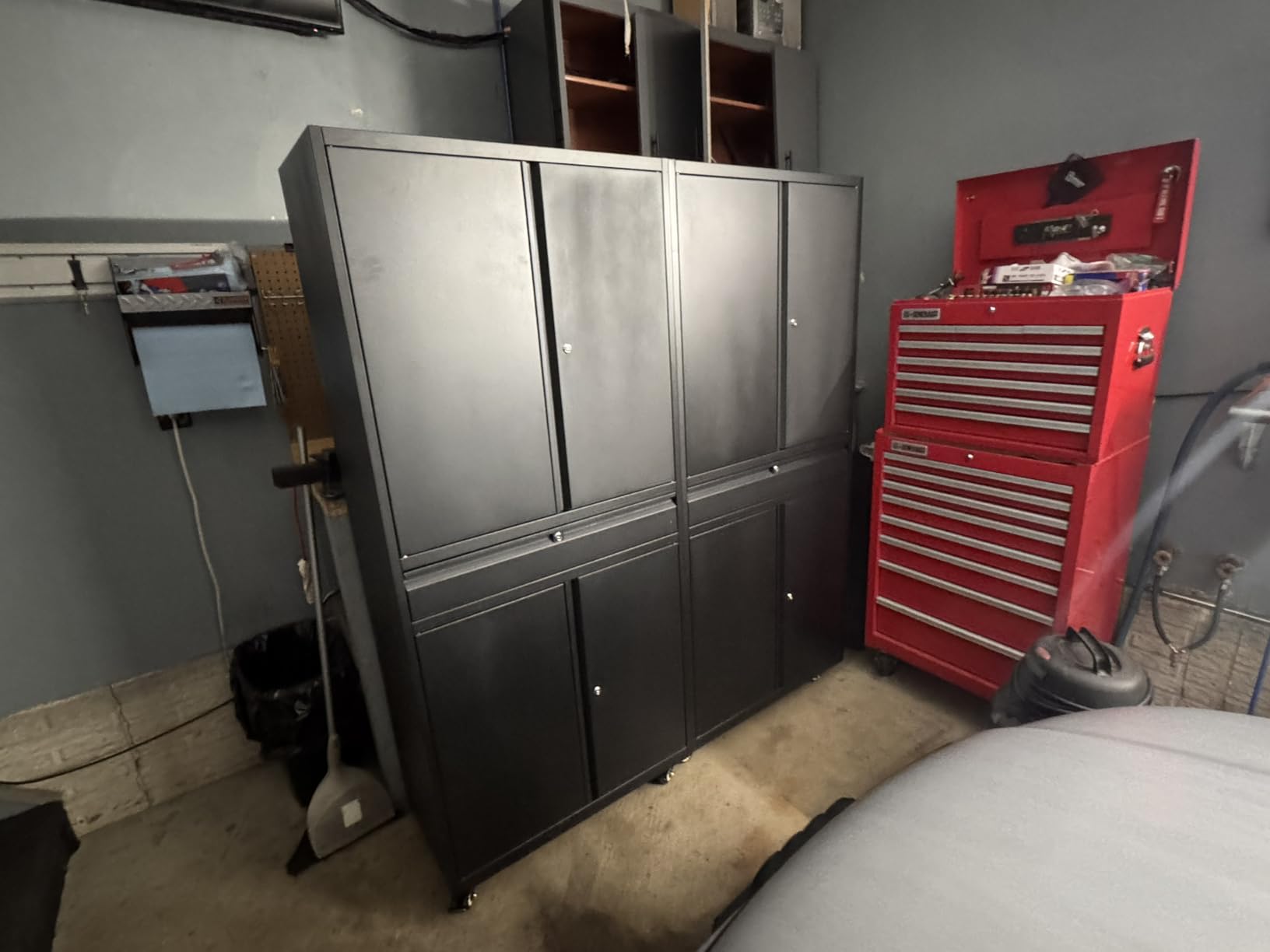Yizosh Metal Garage Storage Cabinet with Locking Doors and Adjustable Shelves, 71