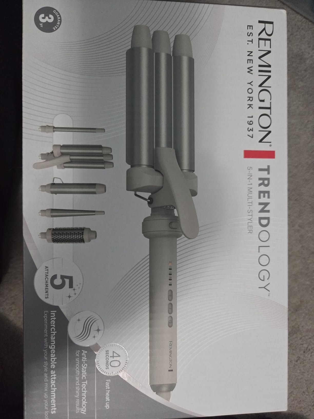 Remington 5-in-1 Curling Wand Set, Interchangeable 0.5