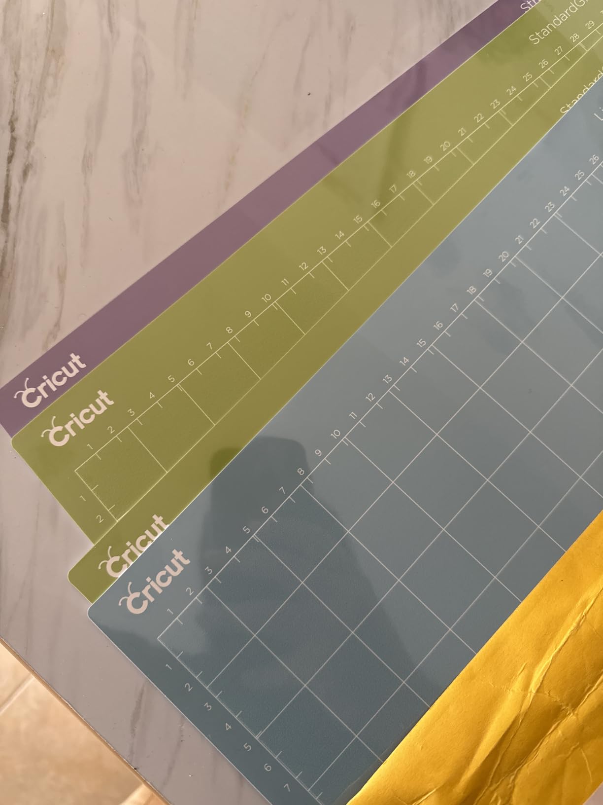 Cricut Cutting Mat Variety Pack (4 Count, 12in x 12in) | Includes 2 StandardGrip, 1 LightGrip, 1 StrongGrip customer photo 2