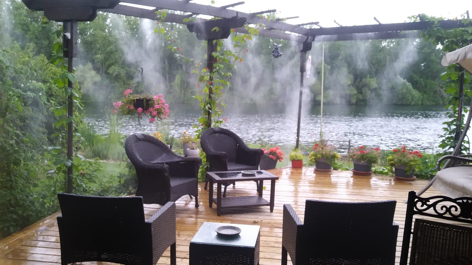MIXC Misters for Outside Patio, 75FT (23M) Misting Line+23 Mist Nozzles+3/4