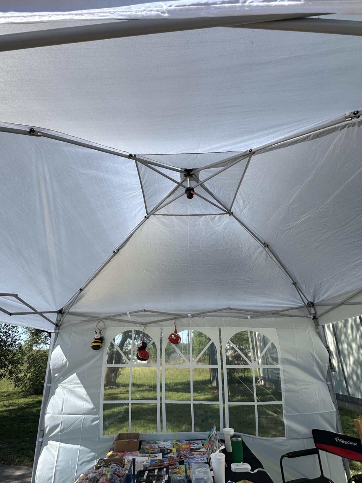 Driftalia 10x10 Pop Up Canopy Tent with Sidewalls, One-Push Instant Setup | 4 Removable Sidewalls, UPF 50+ Fabric, Carry Bag Included for Parties, Market, Camping, Beach & Outdoor Events customer photo 1