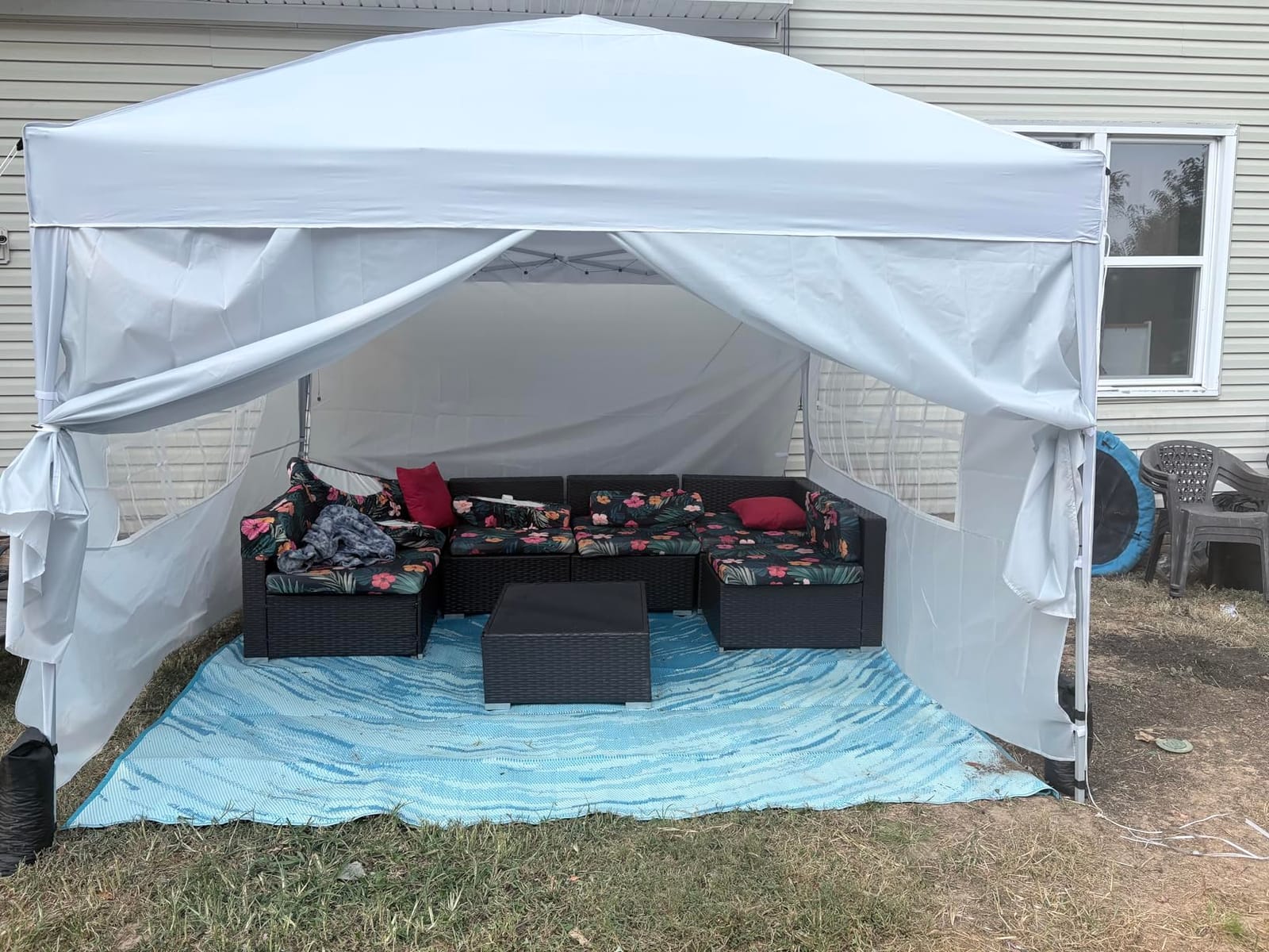Driftalia 10x10 Pop Up Canopy Tent with Sidewalls, One-Push Instant Setup | 4 Removable Sidewalls, UPF 50+ Fabric, Carry Bag Included for Parties, Market, Camping, Beach & Outdoor Events customer photo 2