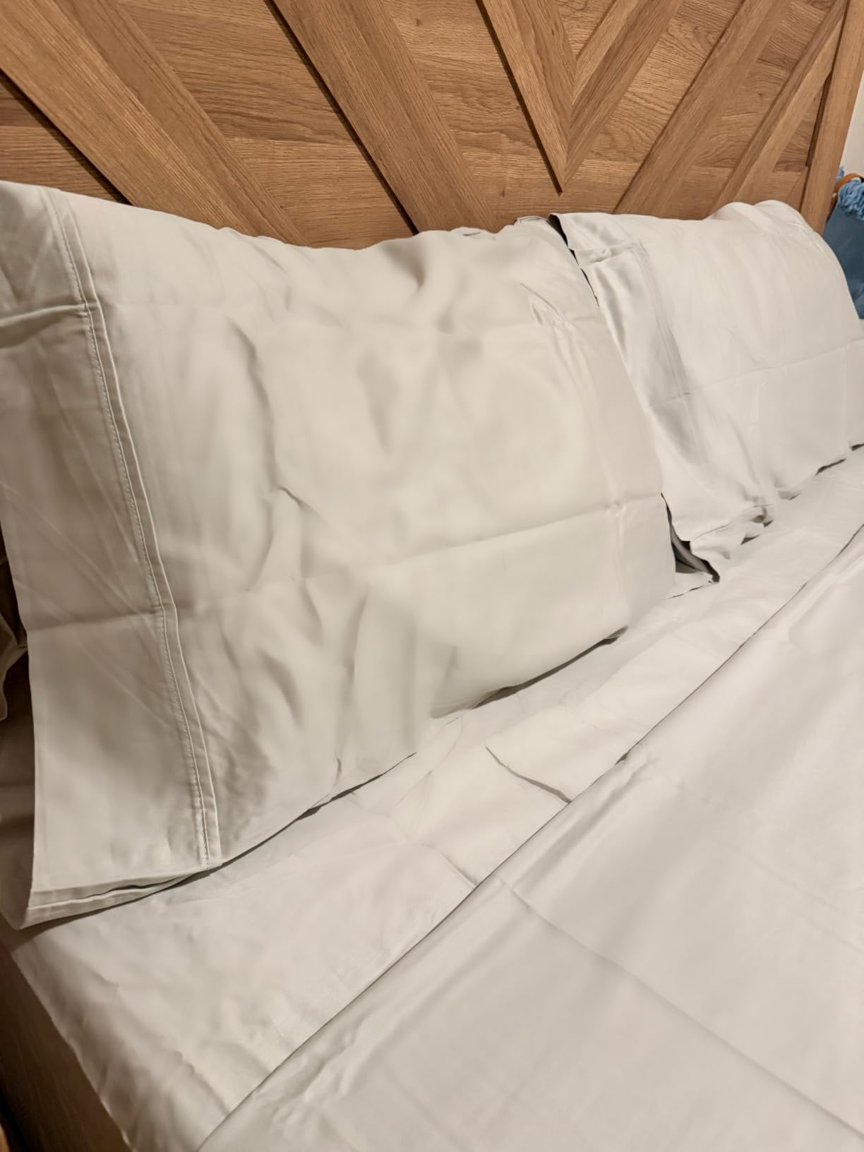Egyptian Cotton Sheets Queen Size Bed Set, 400TC Queen Sheet Set - White | Luxury Sateen Weave Bed Sheets with 15
