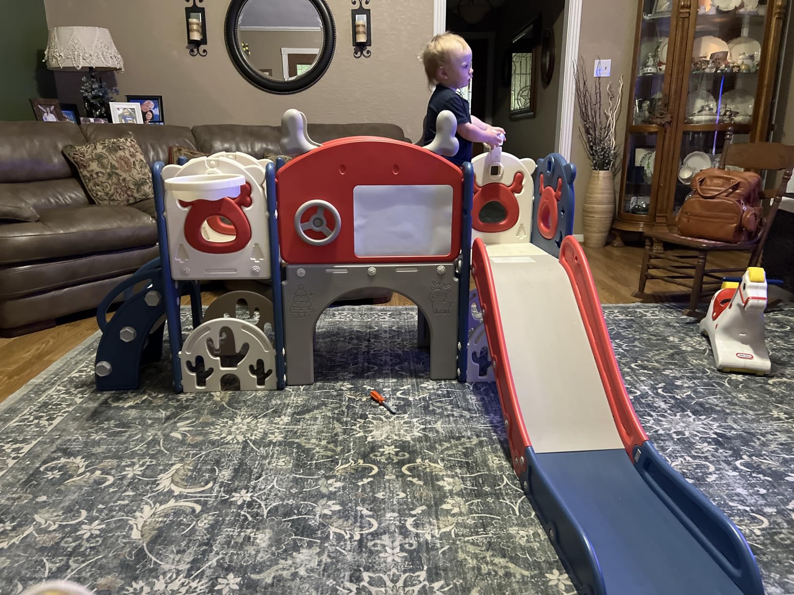 XJD 13 in 1 Toddler Slide Set, Kids Slide for Toddlers Age 1+ | Toddler Climber Slide PlaySet with Basketball Hoop and Ball, Birthday Gifts for Toddlers 1-3 customer photo 2