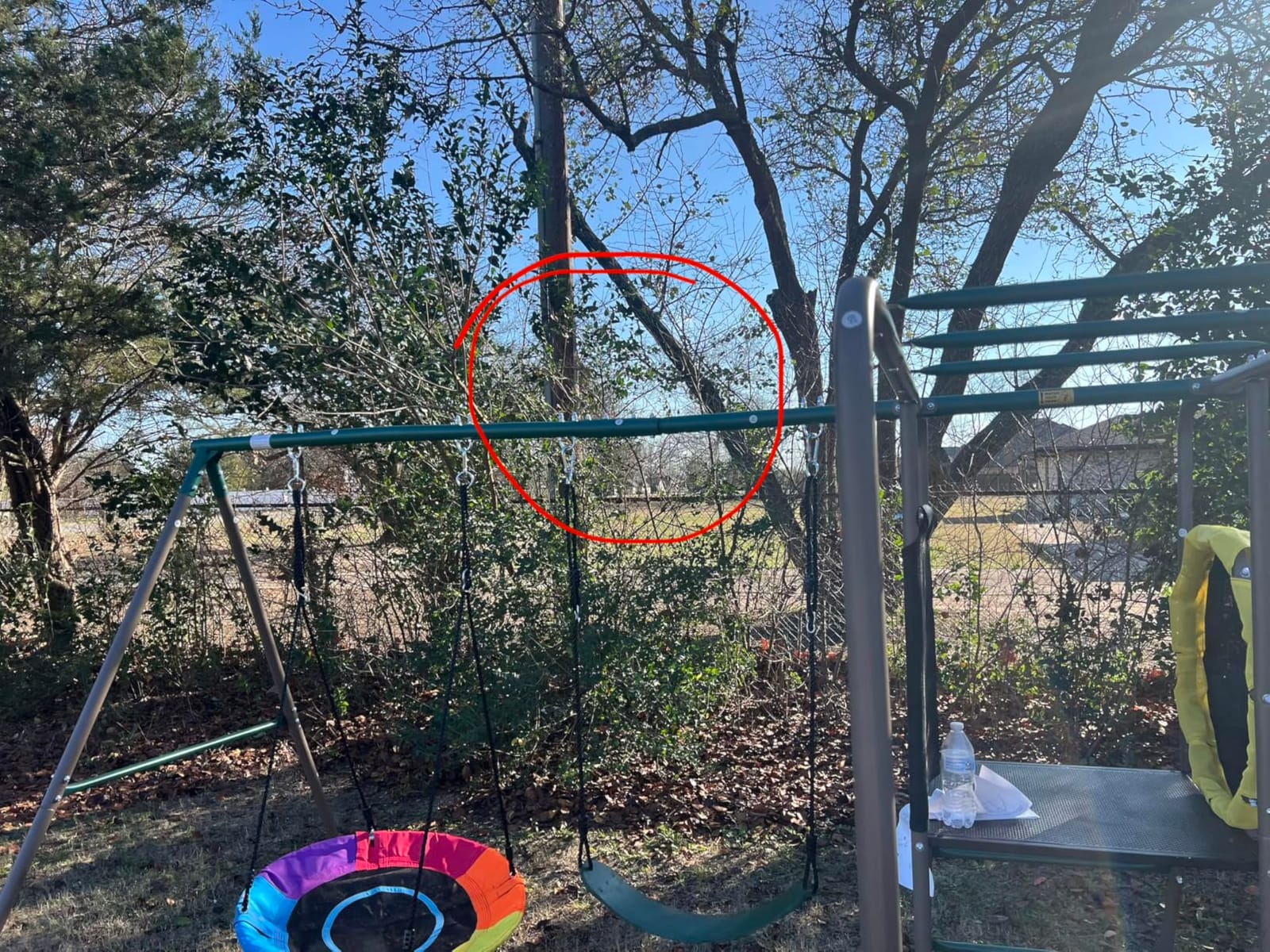 Hapfan Swing Set with Slide, Crawl Tunnel and Monkey Bars for Backyard | 5 in 1 Jungle Gym Outdoor: Saucer Swing + Belt Swing + Slide + Tunnel + Monkey Bar, Galvanized Pipe, ASTM | CPSC Compliant customer photo 2
