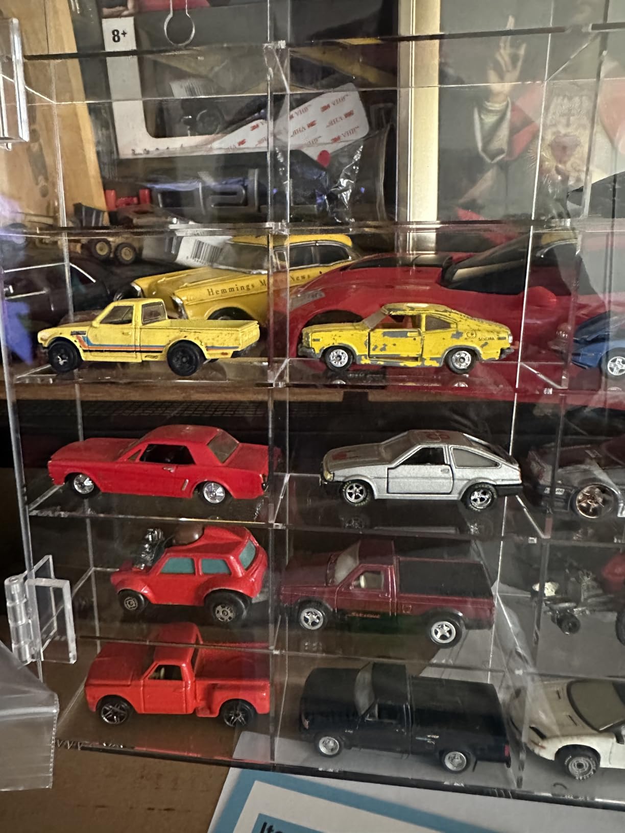 JUESHA Acrylic Display Case for Hot Wheels Storage 1/64 Scale | 6 Levels 24 Slots Toy Cars Showcase Wall Mount or Desktop, Clear Display Organizer for Diecast Matchbox Model Car Tabletop customer photo 1