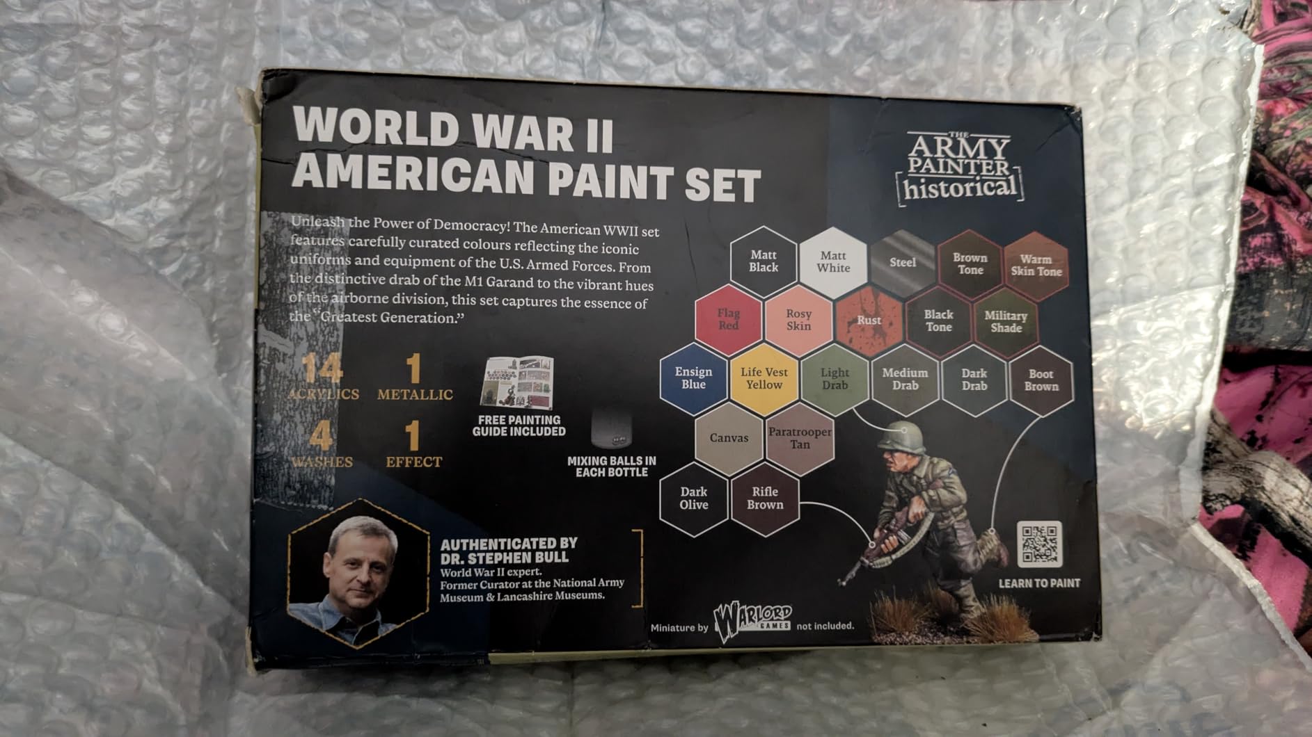 Historical WWII American Paint Set Combo, 20 x 18 ml | Miniature Model Acrylic Paint Set, Incl. Warpaints Fanatic: 14 acrylic, 4 Washes, 1 Effect, 1 Metallic & 1 Dipit Brush customer photo 2