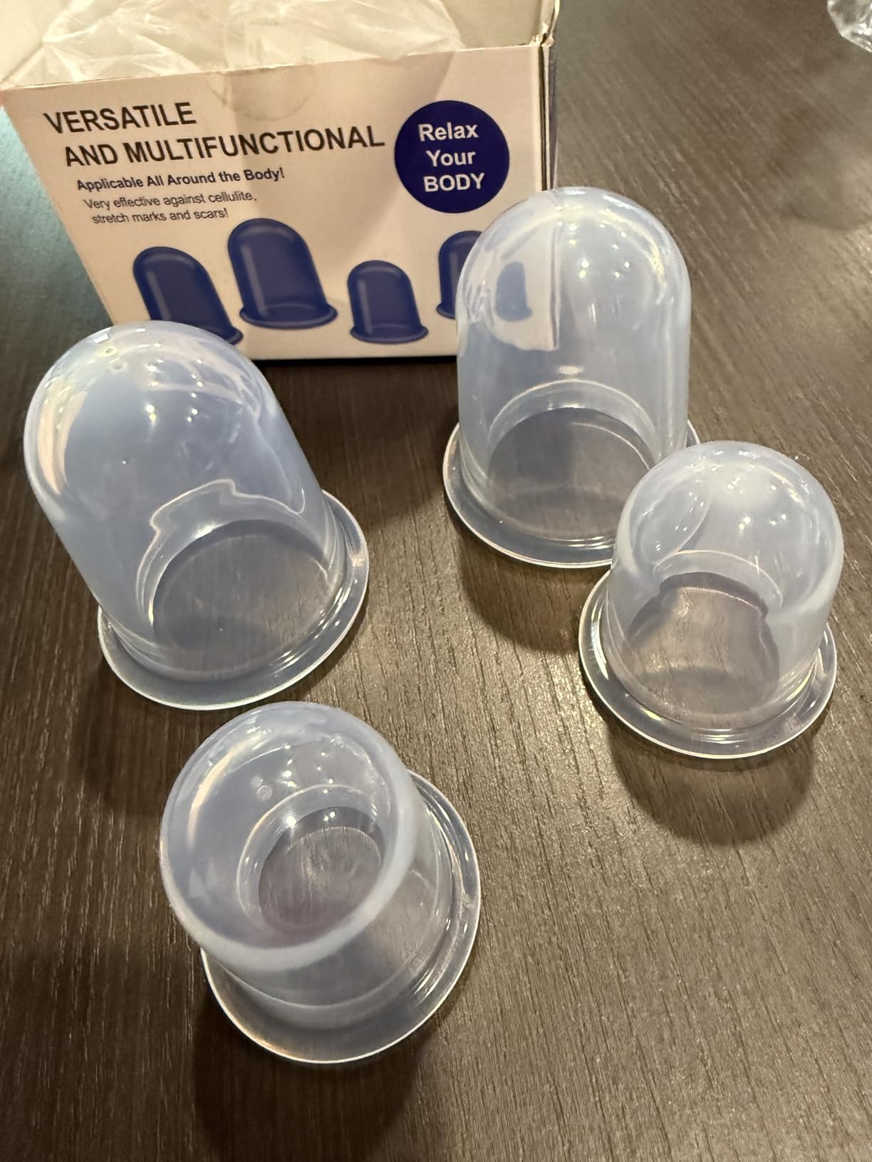 ELERA Silicone Cupping Therapy Set - Transparent Massage Cups in 2 Sizes (2xL and 2xM) for Body Relaxation, Cellulite and Home Wellness (Classic Straight 4-Pack) customer photo 1