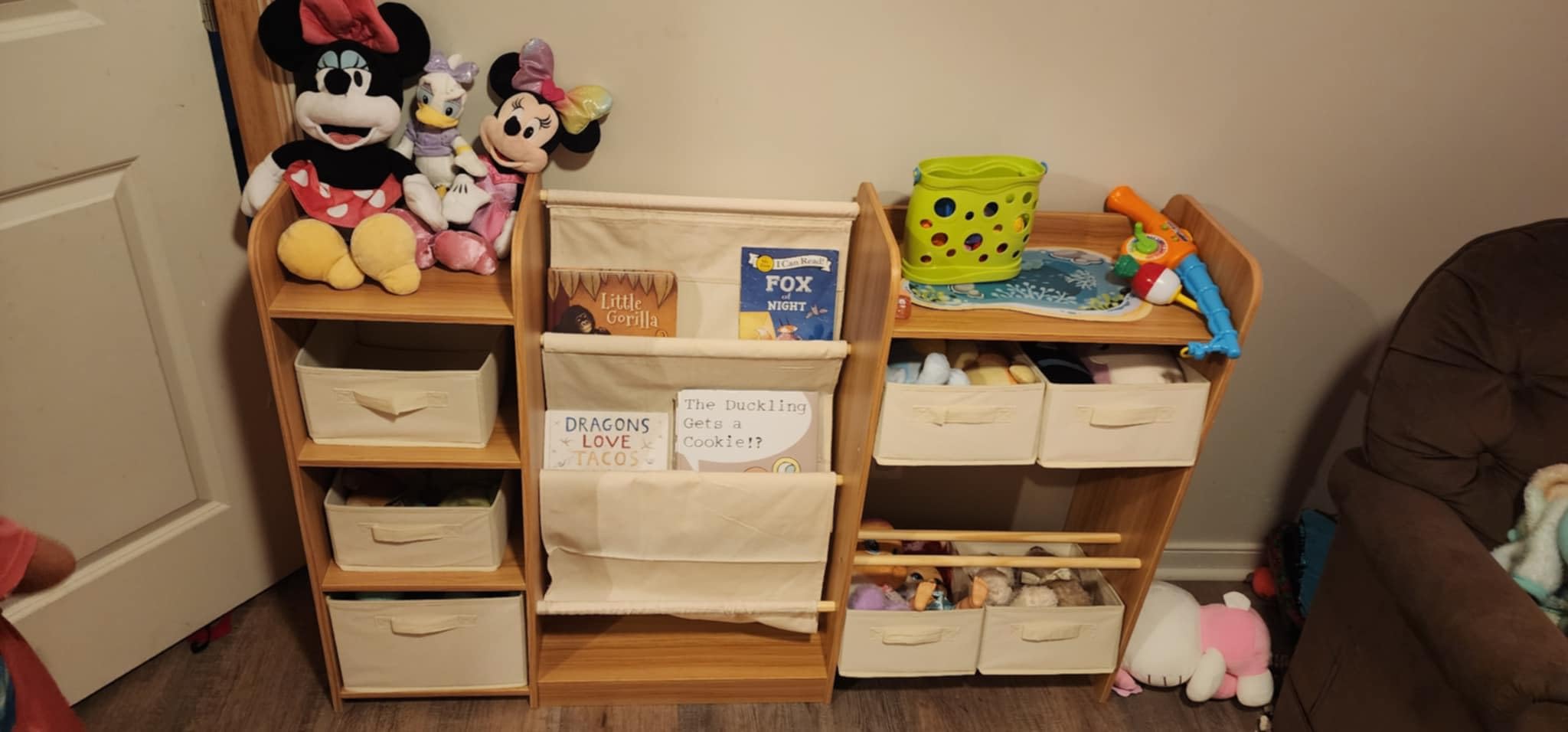 Kids Bookshelf and Toy Storage with 7 Removable Bins, 51 inch, Burlywood | Baby Bookshelf and Toy Organizer, Kids Bookcase, Large Toy Storage with 4-Tier Book Shelf for Kid Room, Playroom, Classroom customer photo 2