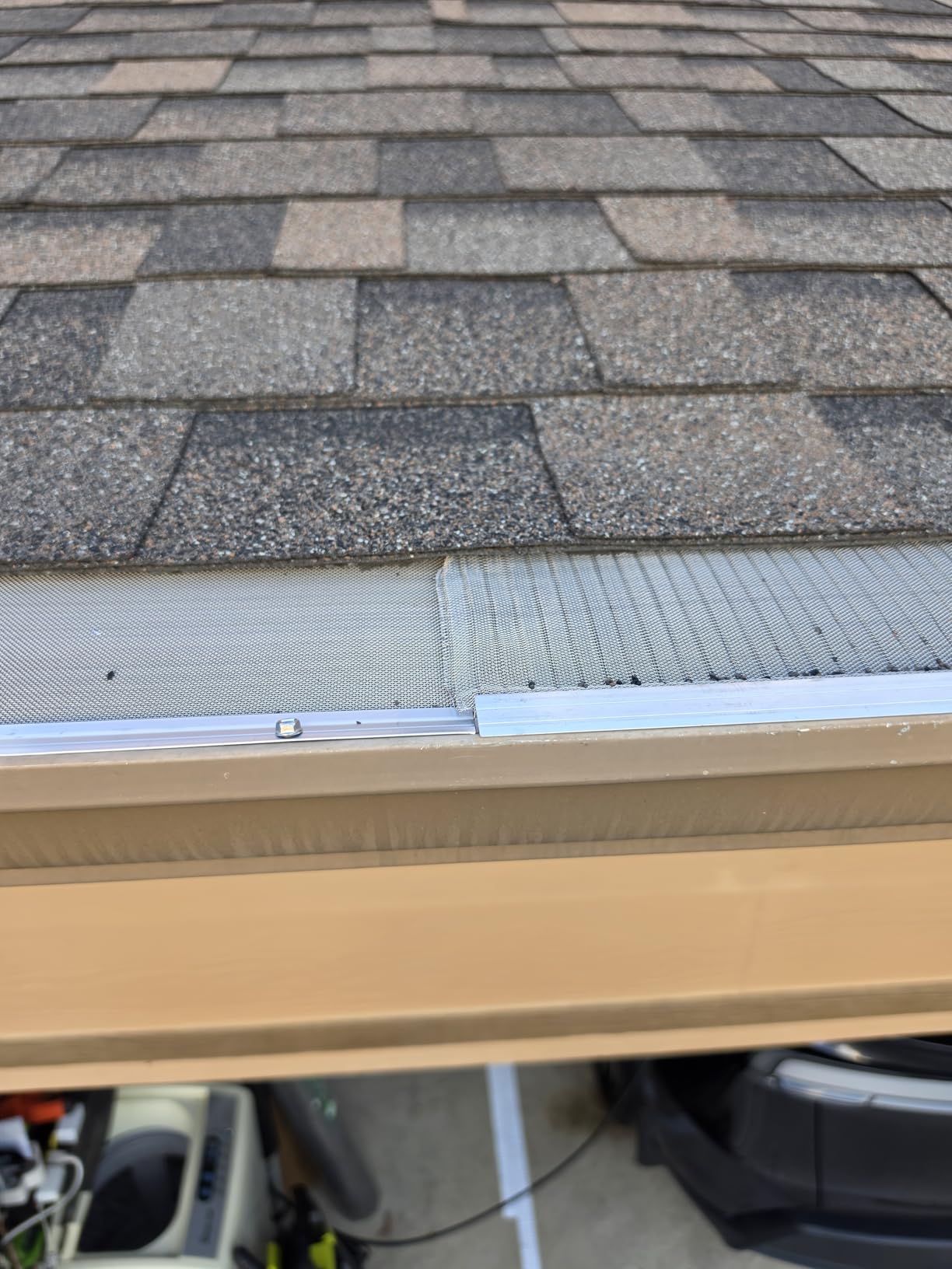 5'' Stainless Steel Micro-Mesh Gutter Guards Kit, 48FT | Fast Drainage for Heavy Rain, Blocks Leaves, Pine Needles and Roof Grit, Aluminum Frame, Fits 5''&4'' Gutters,Screws Included customer photo 1