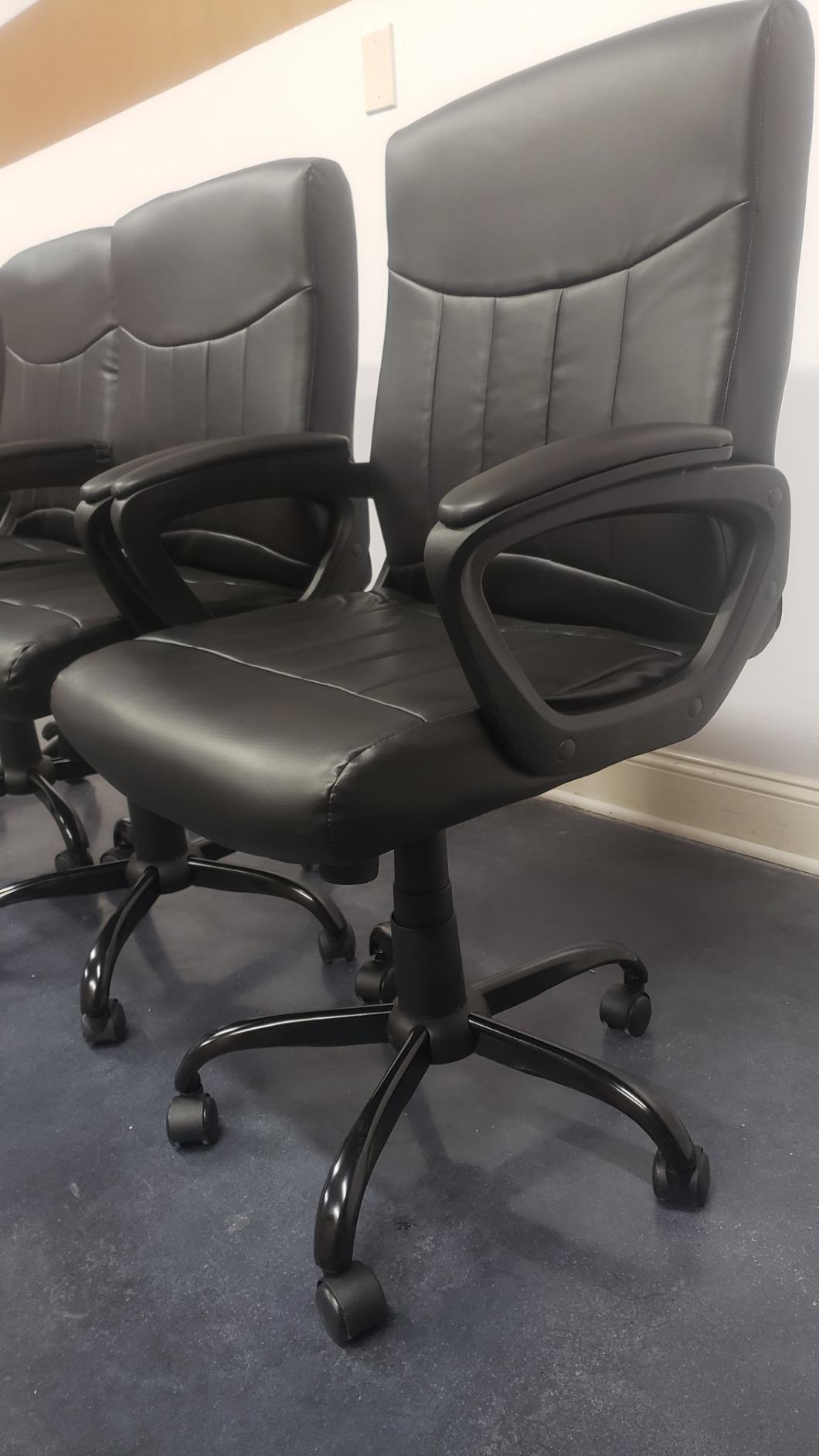 CLATINA Mid Back Leather Office Executive Chair with Lumbar Support and Padded Armrestes Swivel Adjustable Ergonomic Design for Home Computer Desk 8 Pack customer photo 1