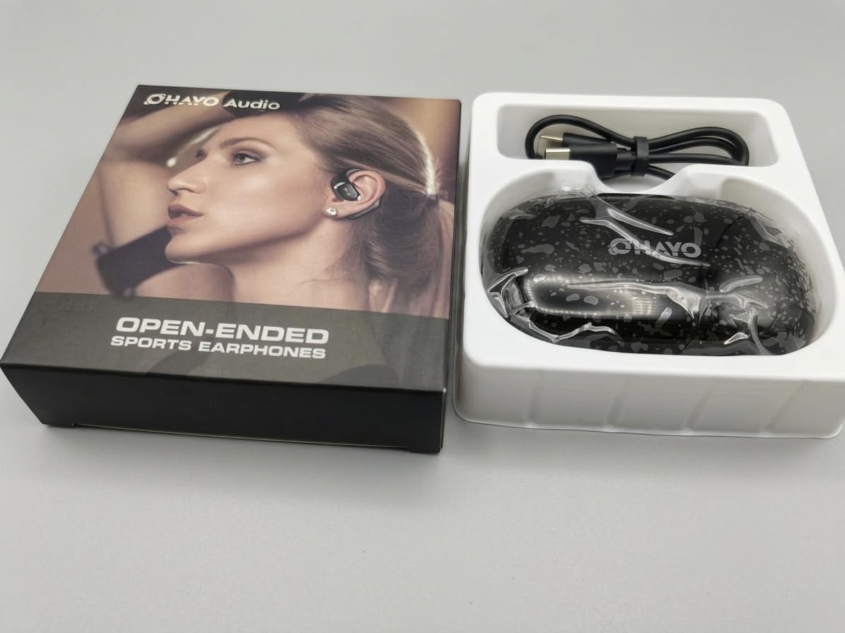 OHAYO Open Ear Headphones, Over Ear Earbuds with Ergonomic Earhook, Bluetooth Headphones 5.4 with Smart Digital Display, 40H Playtime, IPX6 Waterproof, Touch Control Operate Fit Cycling, Running, Workout customer photo 2