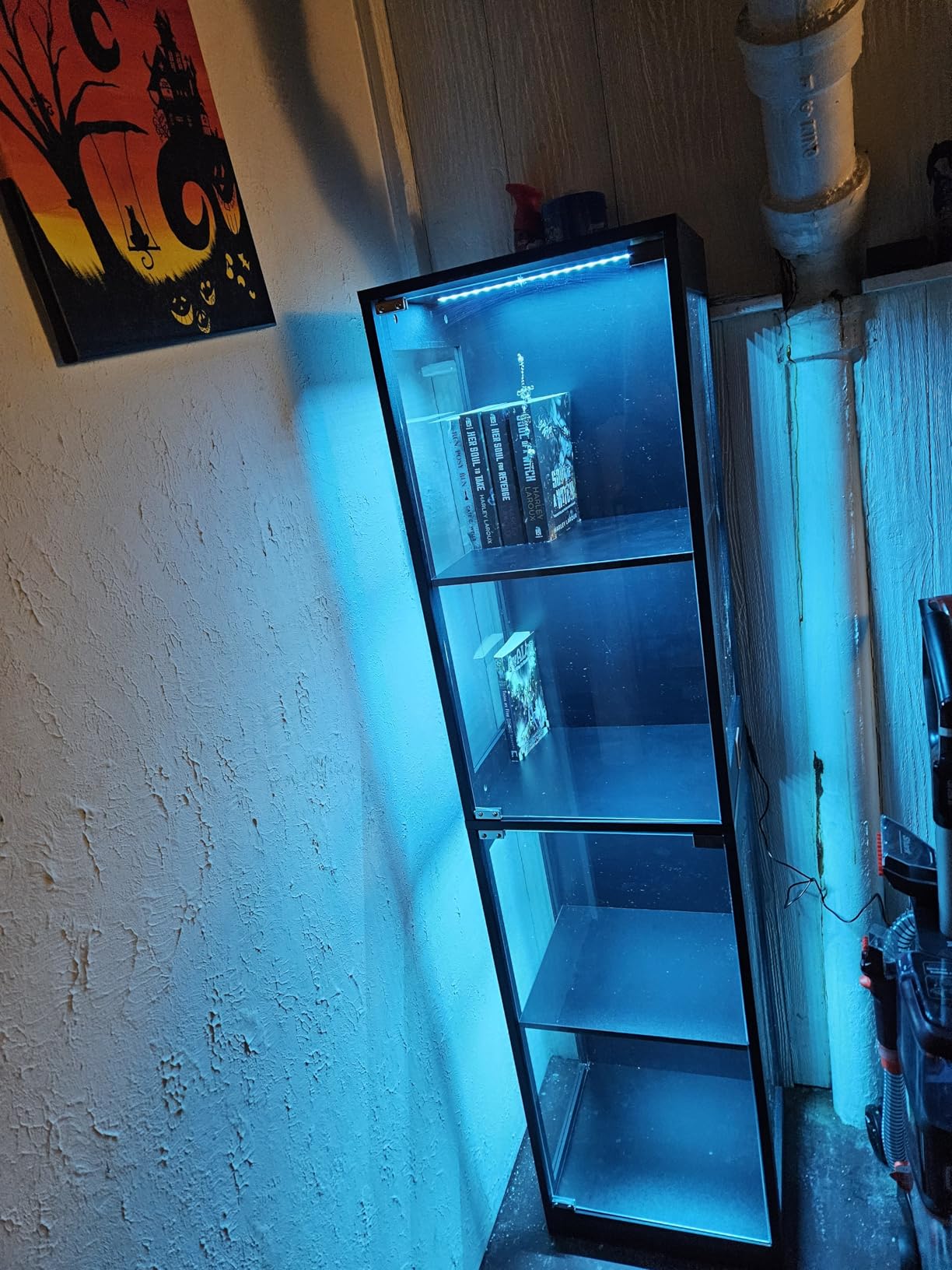 BROTTAR Glass Display Cabinet, Display Case for Collectibles, Black | 4-Tier Curio Cabinets with 3 Color Lights & Human Body Sensor, Storage Cabinet with Glass Door customer photo 1