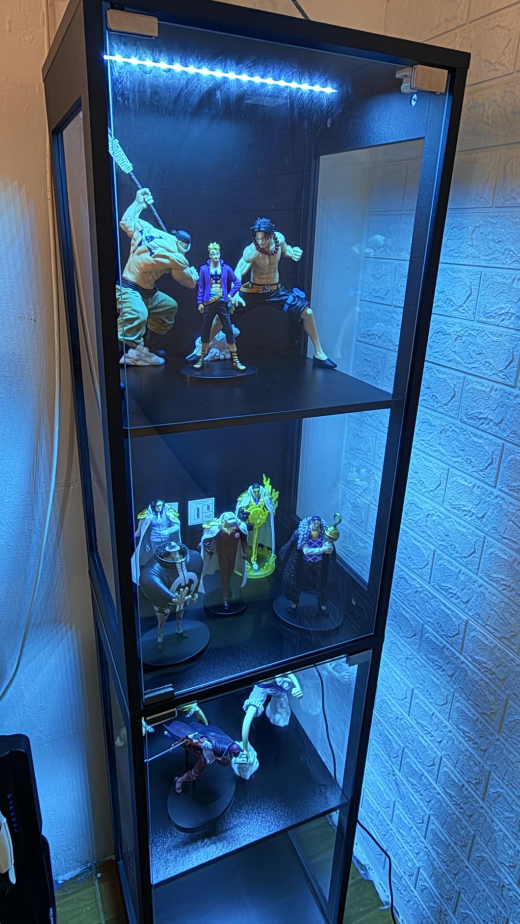 BROTTAR Glass Display Cabinet, Display Case for Collectibles, Black | 4-Tier Curio Cabinets with 3 Color Lights & Human Body Sensor, Storage Cabinet with Glass Door customer photo 2