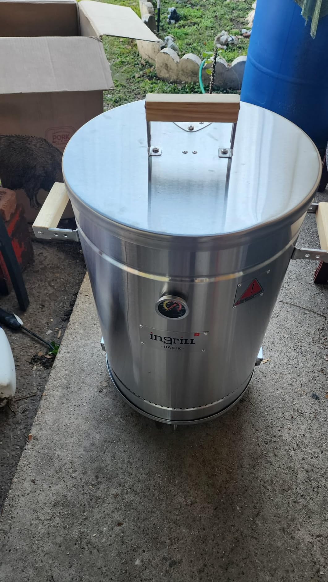 3-in-1 Stainless Steel Smoker Barrel Grill - Portable Charcoal BBQ with Thermometer, 25 lbs Outdoor Cooking Smoker for Camping, Backyard & Home BBQ INGRILL customer photo 1