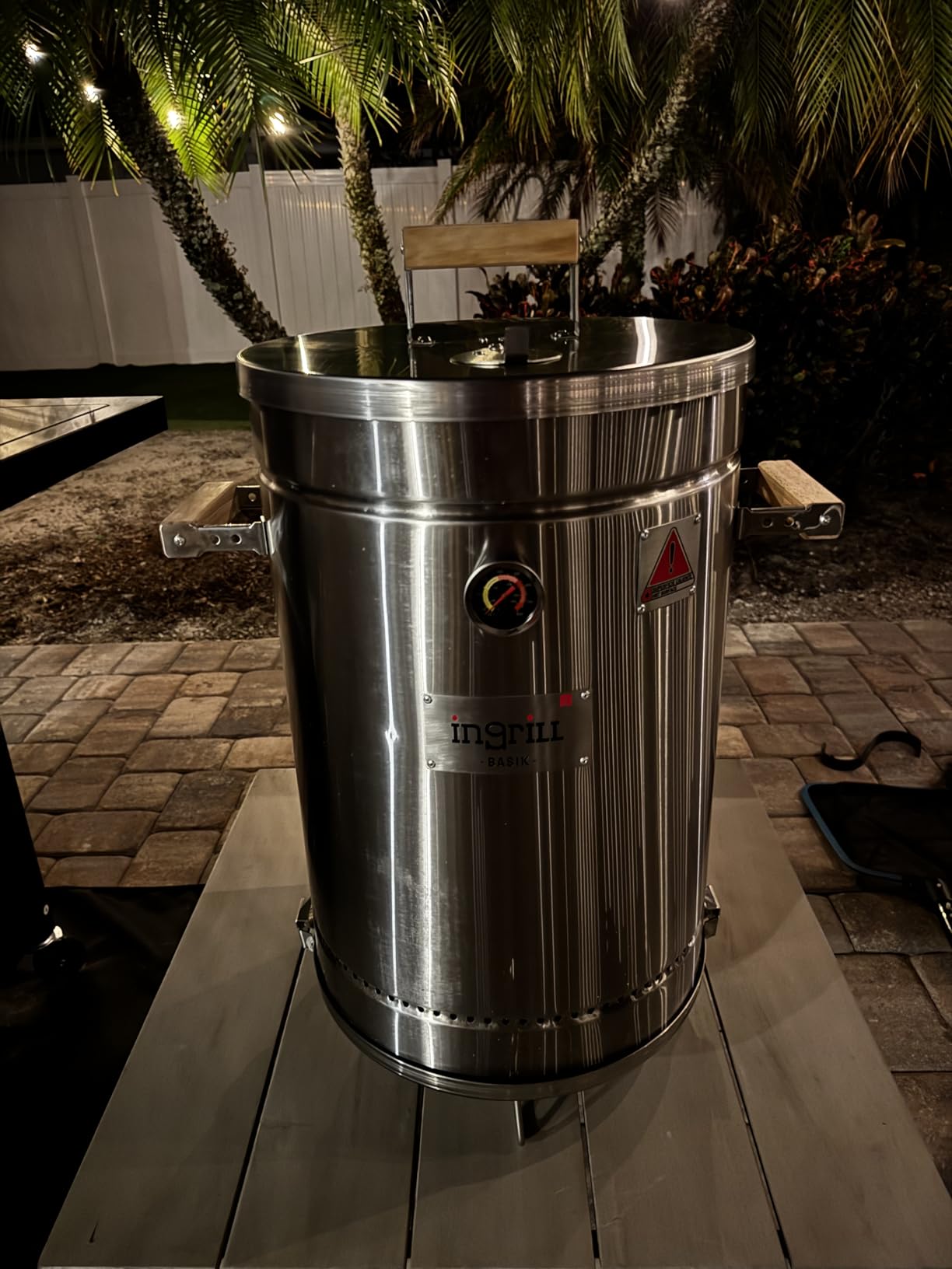 3-in-1 Stainless Steel Smoker Barrel Grill - Portable Charcoal BBQ with Thermometer, 25 lbs Outdoor Cooking Smoker for Camping, Backyard & Home BBQ INGRILL customer photo 2