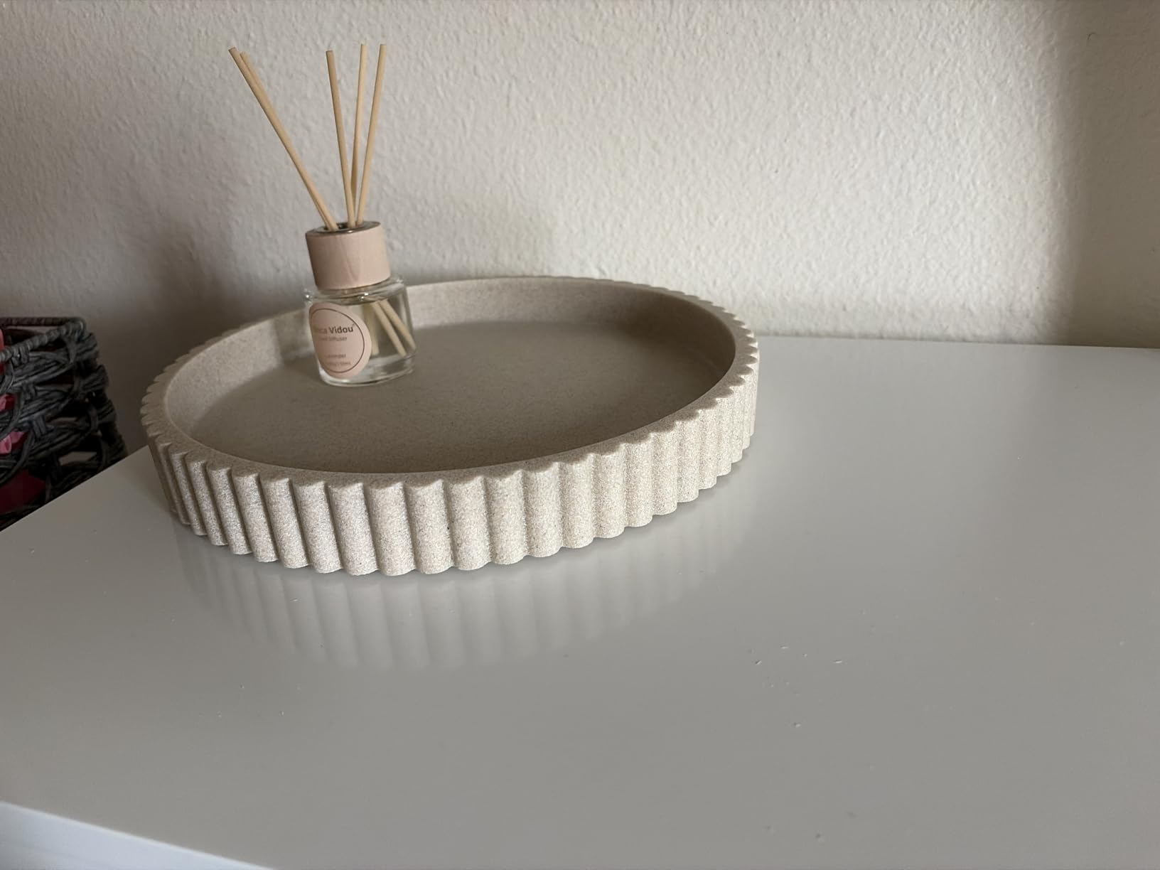 OAKOA Round Decorative Tray Coffee Table Tray - Resin Circle Tray Decor | Coffee Table Decor for Living Room - Coffee Table Centerpiece Tray - Bandejas Decorativas - Decor Tray for Home Decor customer photo 1