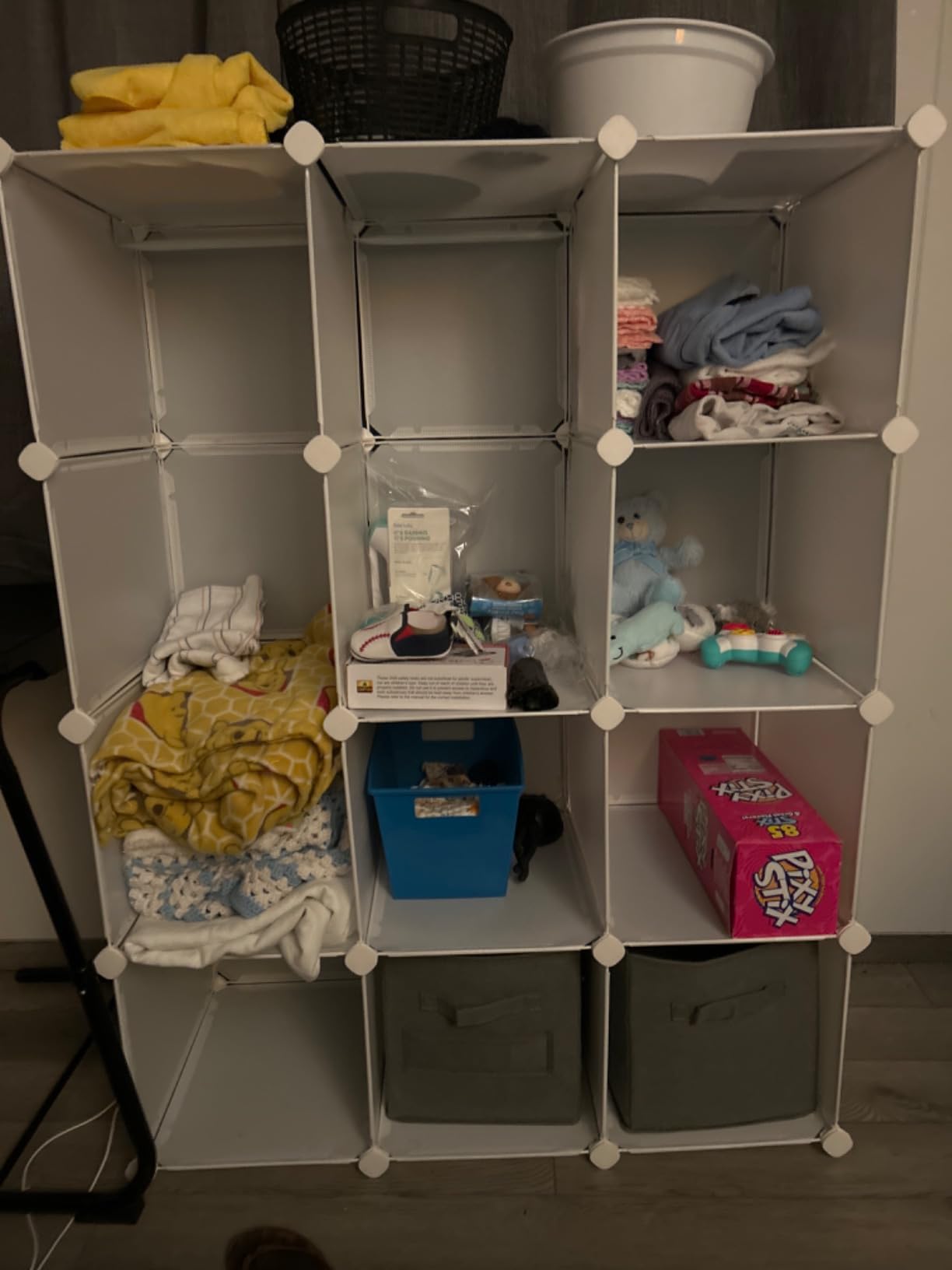 VIPZONE Baby Dresser, Kids Closet Organizers, Portable Kids Wardrobe for Closet, Bedroom, Nursery, Cubby, Cabinet, Clothes, Dress, Baby Storage Shelf, Armoire Clothes Hanging (Blue) customer photo 2