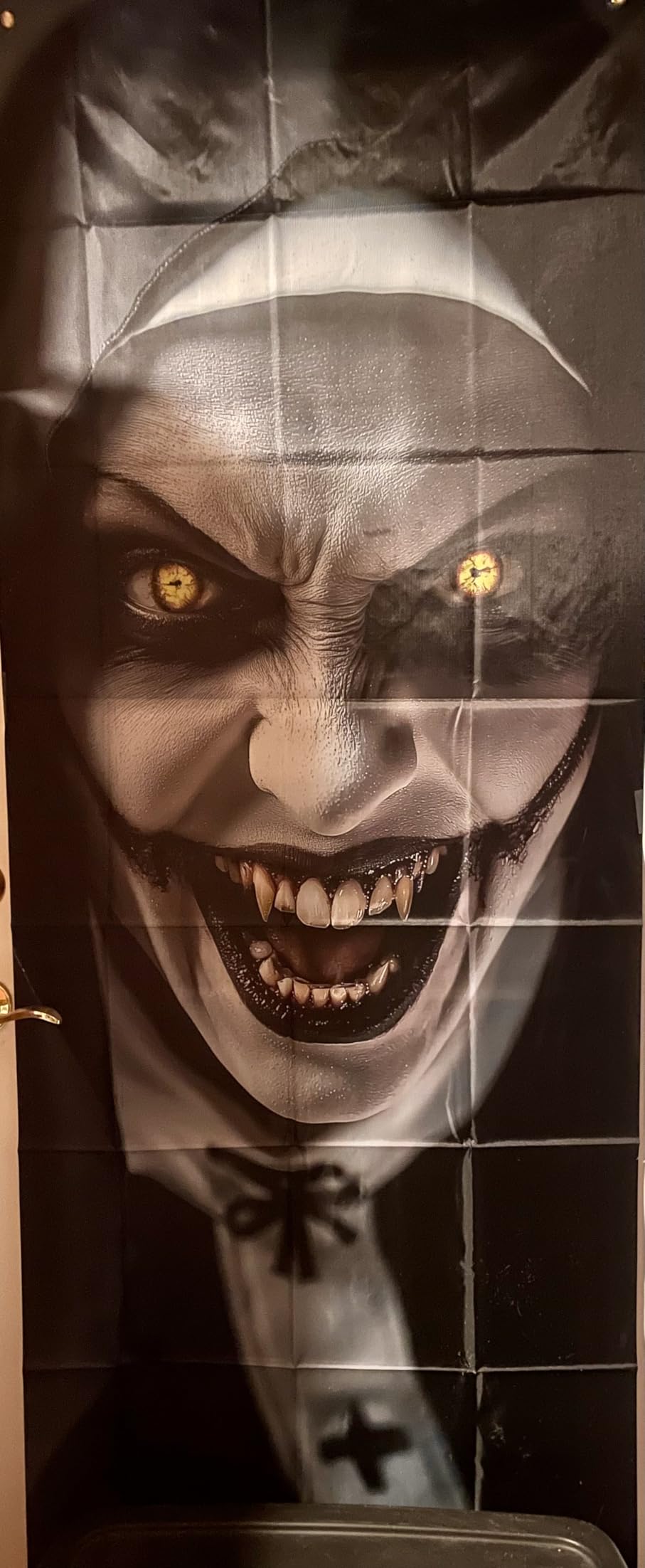 JOYIN Halloween Scary Ghost Door Cover Decorations Indoor, 3D Nun Door Cover for Halloween Decorations, Scary Home Party Supplies Front Room Decor customer photo 2