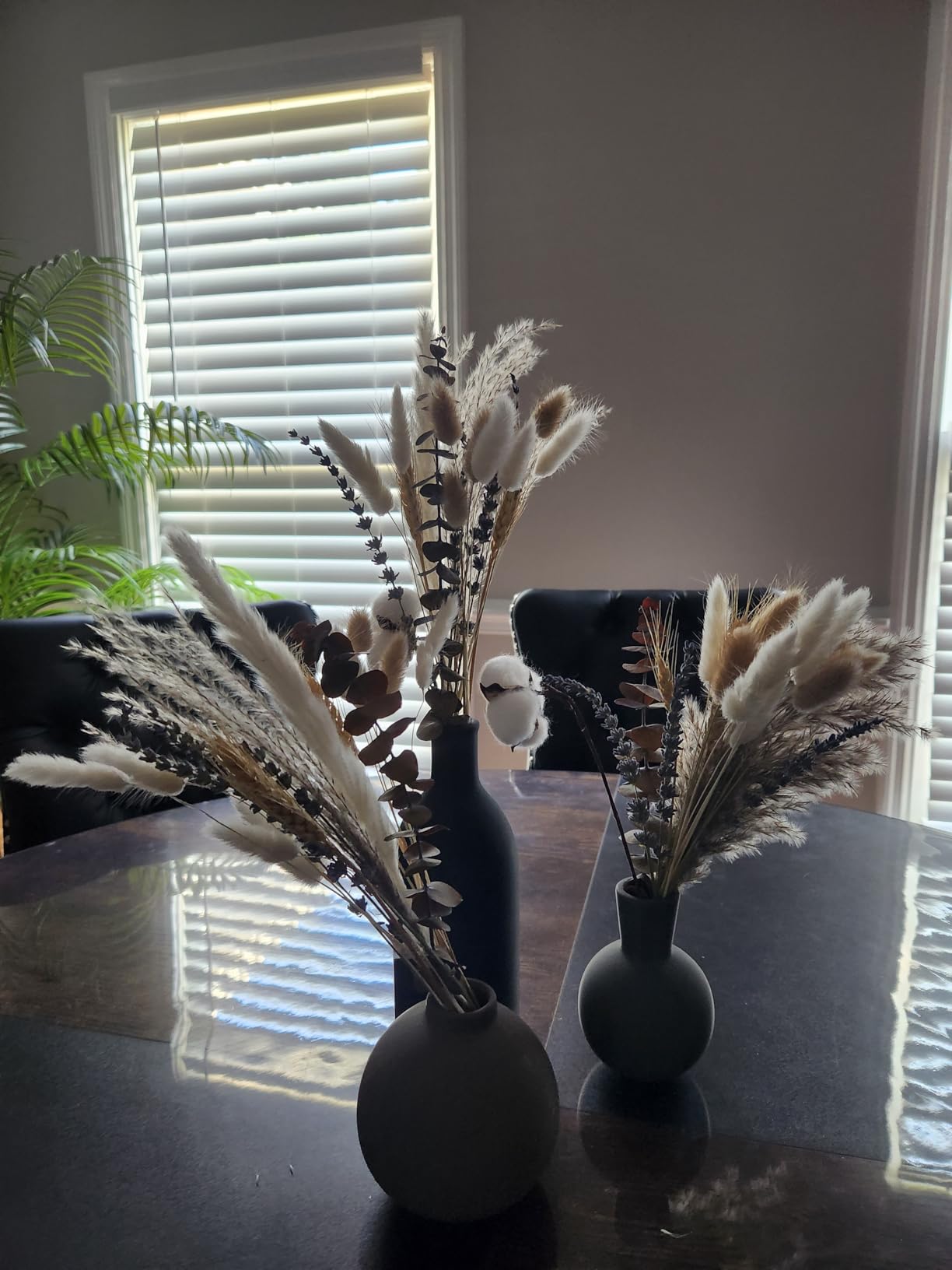Fall Dried Flower Bouquet - Boho Fall Decor with Pampas Grass, Cotton, and Orange Bunny Tails - Autumn Floral Arrangement for Home, Mantel, or Vase - Fall Decorations for Home Indoor & Porch customer photo 1