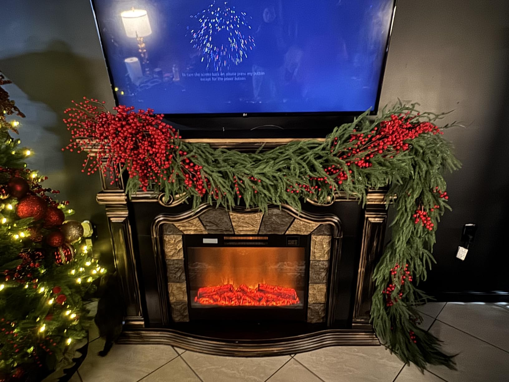 9FT Artificial Norfolk Pine Garland, Realistic Christmas Greenery Garland for Mantle, Staircase, Banister, Fireplace, Wall, Door, Table, Indoor & Outdoor Holiday Xmas Decortions customer photo 2