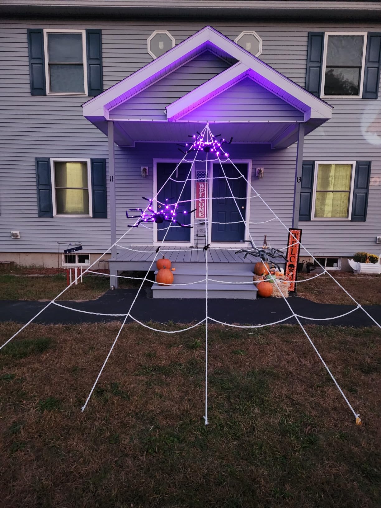 6.6Ft Halloween Light Up Giant Spider, Scary Large Hairy Spider with Green Lighted Eyes for Yard Lawn Halloween Outdoor Decorations, Indoor Party Decor, Black customer photo 1