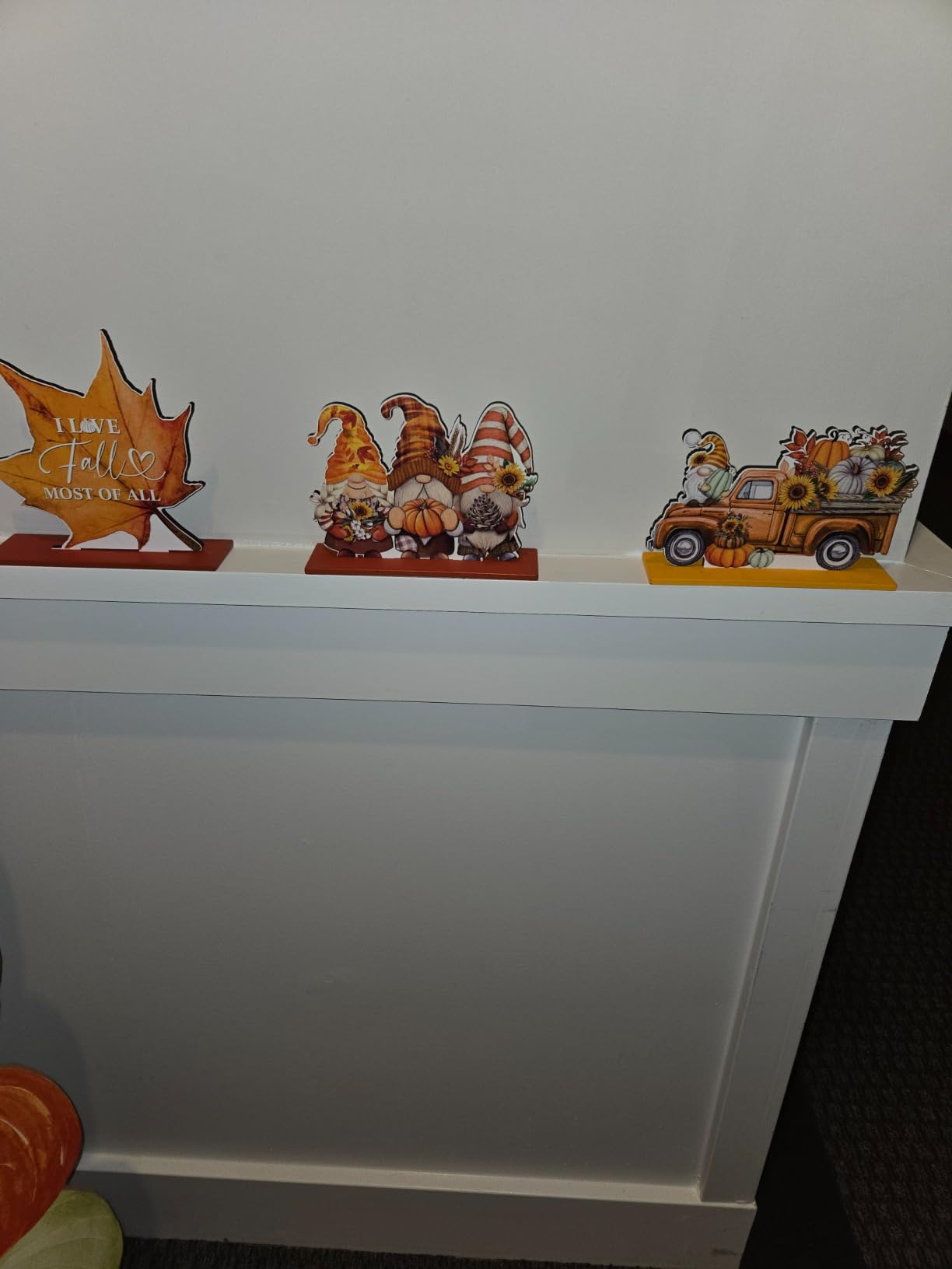 Yousoontic 6 Pcs Fall Thanksgiving Table Decor,Cute,Bright Orange | Wooden Thanksgiving Table Decorations Centerpieces, Thanksgiving Decorations, Give Thanks, Pumpkin & Truck Tabletop Signs customer photo 2