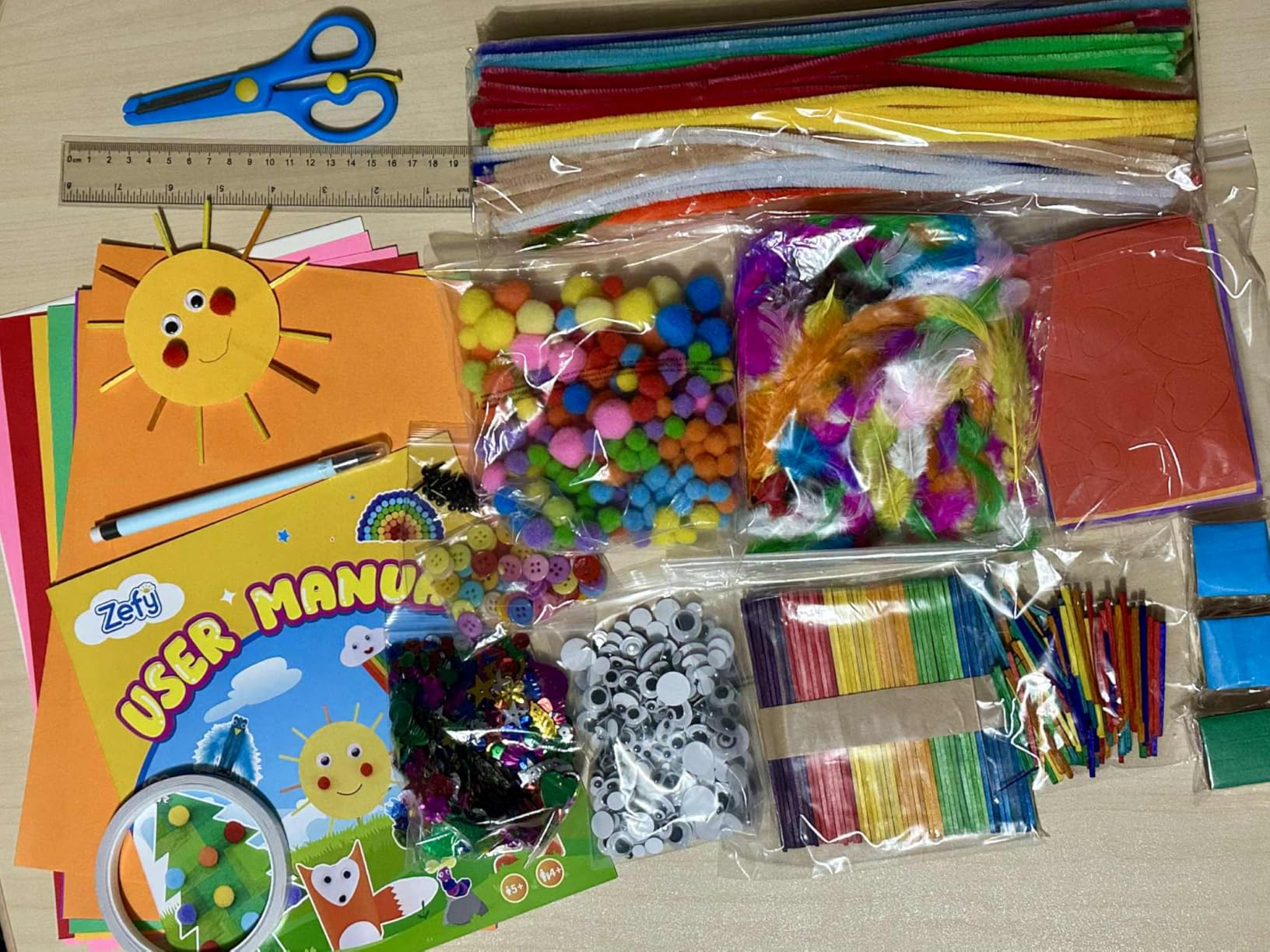 Zefy 3200+ Pcs Arts and Crafts Supplies for Kids, All in One Craft Kits - DIY School Supplies Kit with 12 Crafts Design, Craft Box Easter Gifts for Girls Boys Ages 4-12 customer photo 1