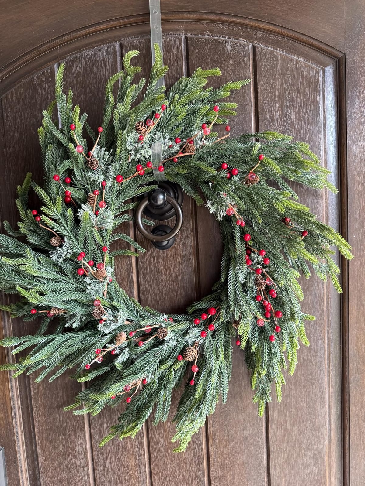 Artgar 26 Inch Pine Wreath - Christmas Wreaths for Front Door | Real Touch Large Green Wreath with Pinecones Berries for Home Mantel Wall Window Porch Farmhouse Outdoor Indoor Xmas Decor customer photo 1