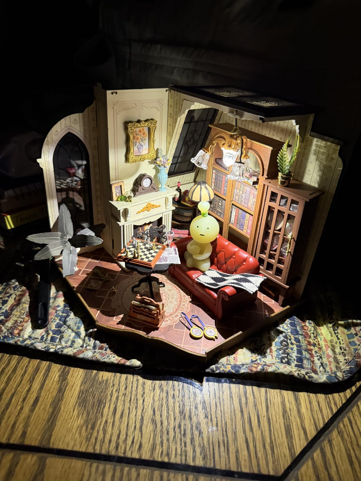 Rolife Living Room DIY Miniature Dollhouse Kit Gift for Adults | 1:18 Scale Tiny House with LED Light, Wooden 3D Puzzle Model Kit, Diorama Craft Set for Home Decor Display customer photo 1